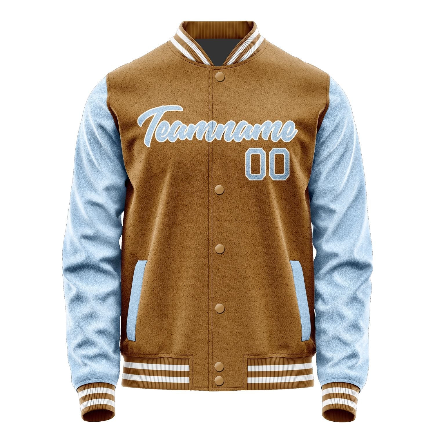 Custom Khaki Light Blue Jacket JA2222082218B21808