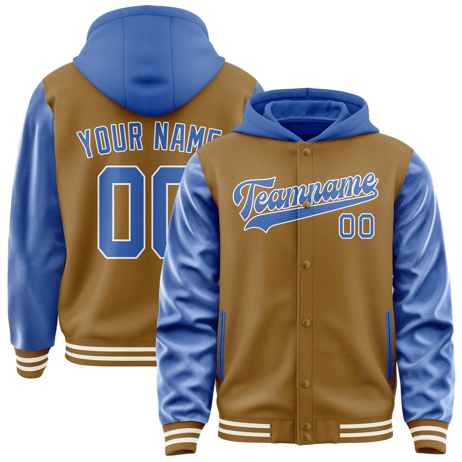 Custom Khaki Sky Blue Jacket