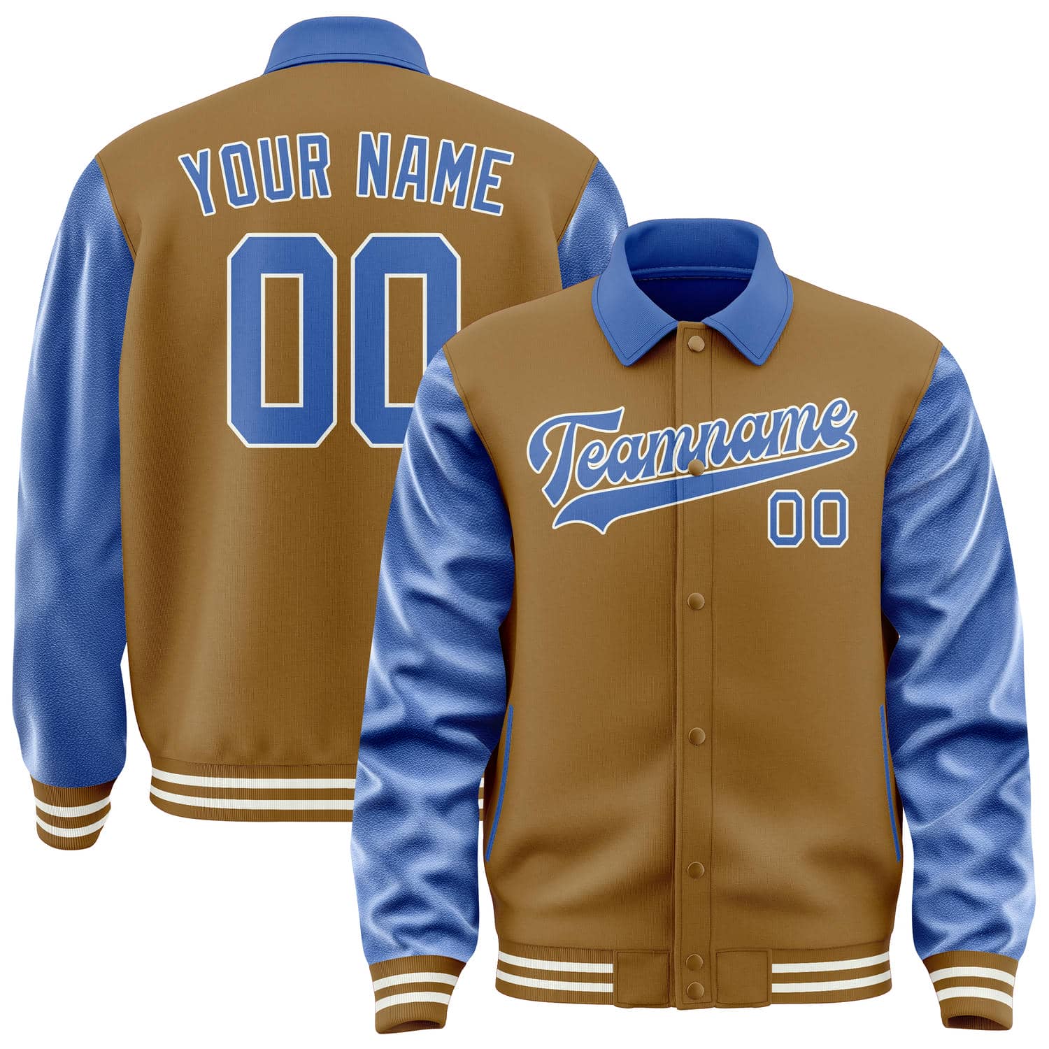 Custom Khaki Sky Blue Jacket