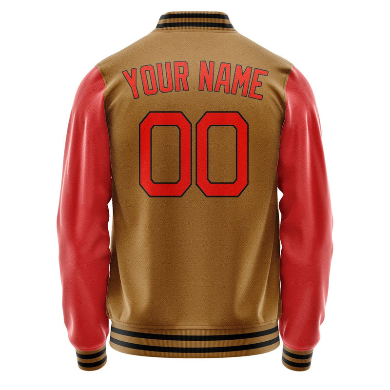 Custom Khaki Orange Red Jacket JA2222122217B21712