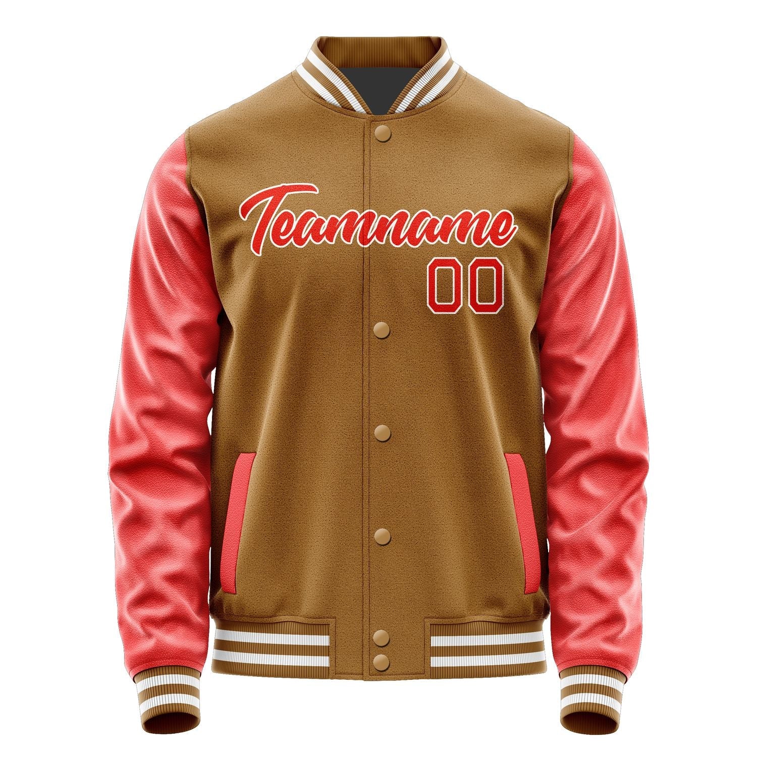 Custom Khaki Orange Red Jacket JA2222122218B21812