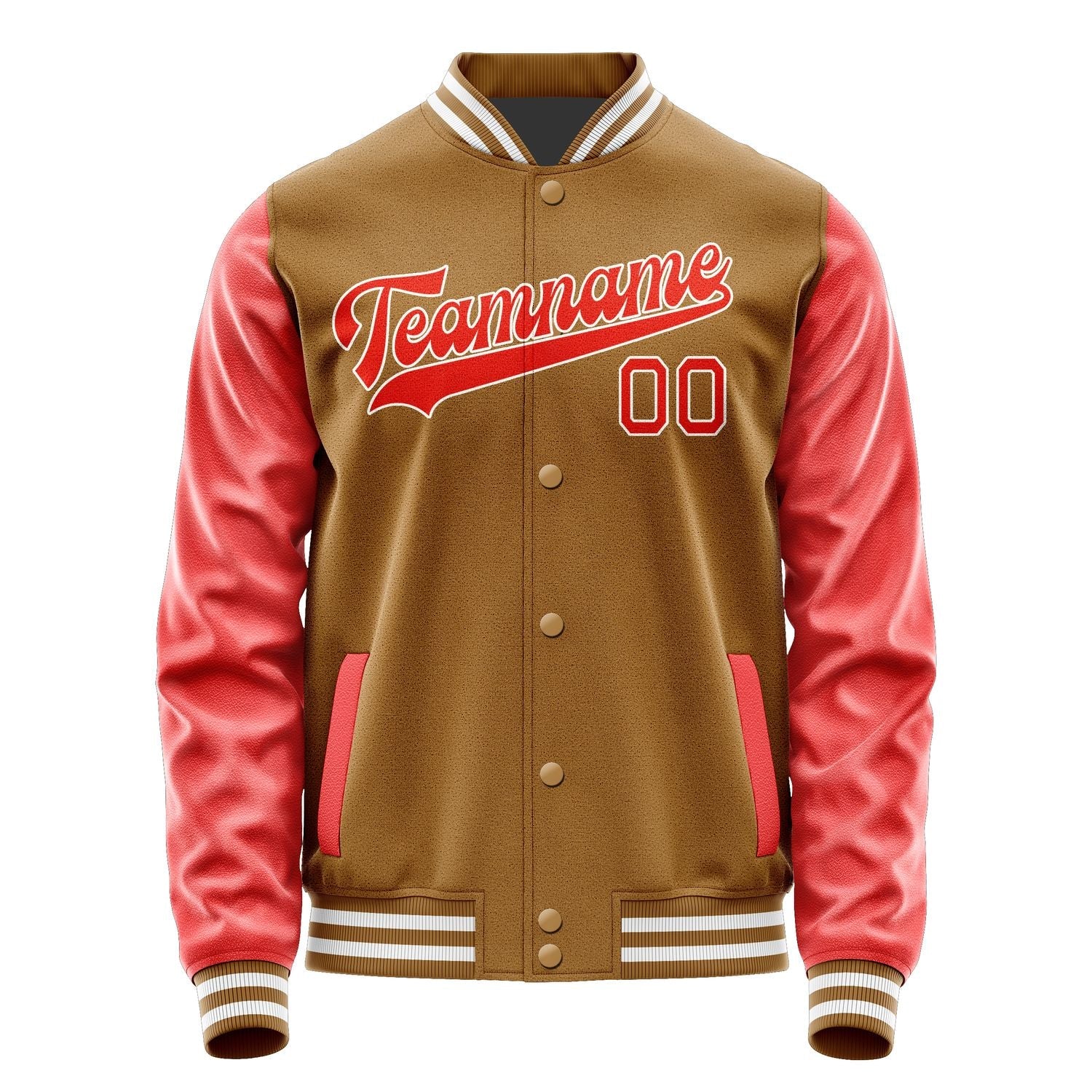 Custom Khaki Orange Red Jacket JA2222122218B31812