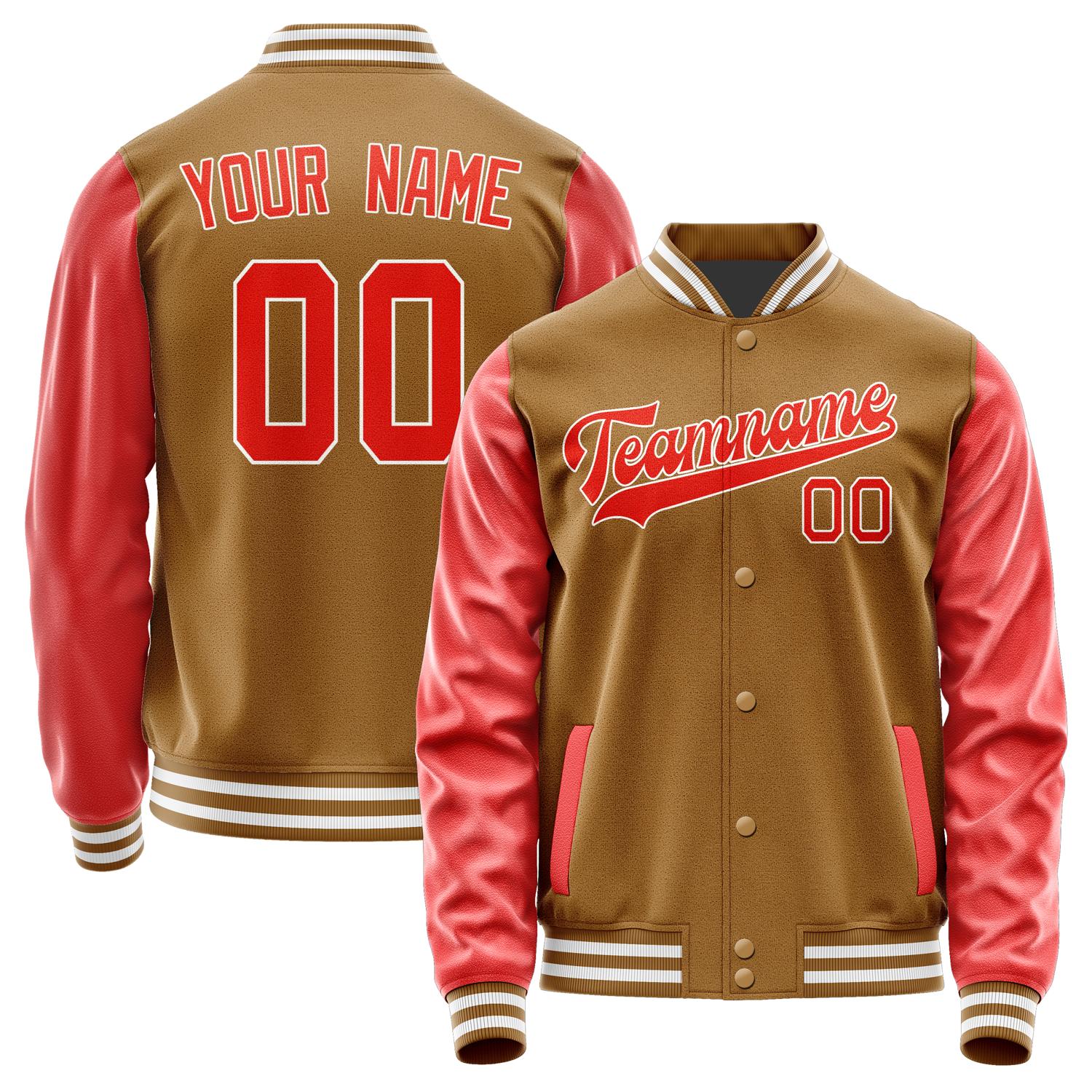Custom Khaki Orange Red Jacket JA2222122218B31812