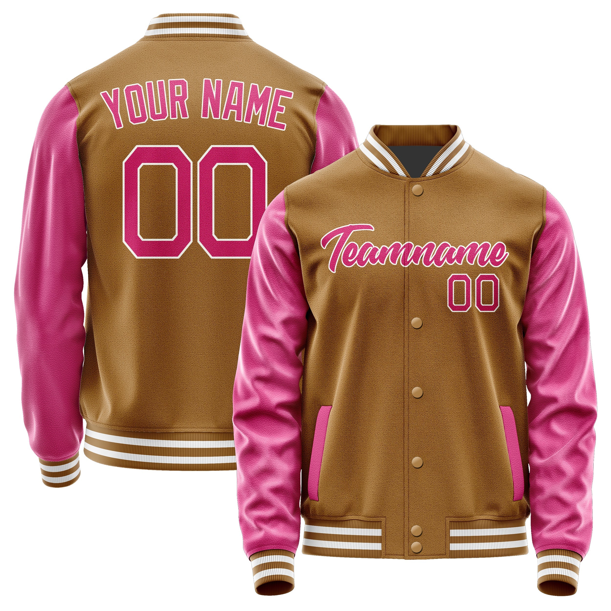 Custom Khaki Pink Jacket JA2222132218B21813