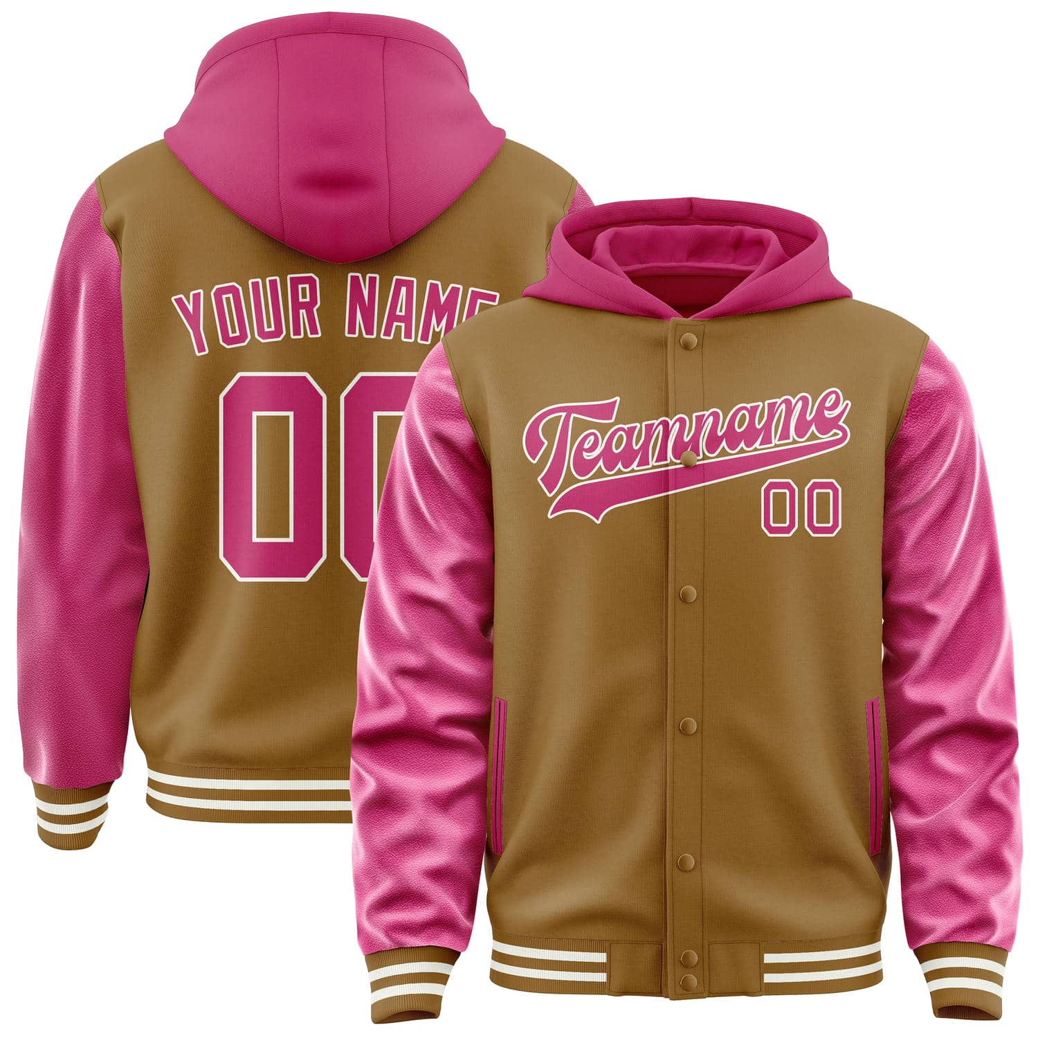Custom Khaki Pink Jacket