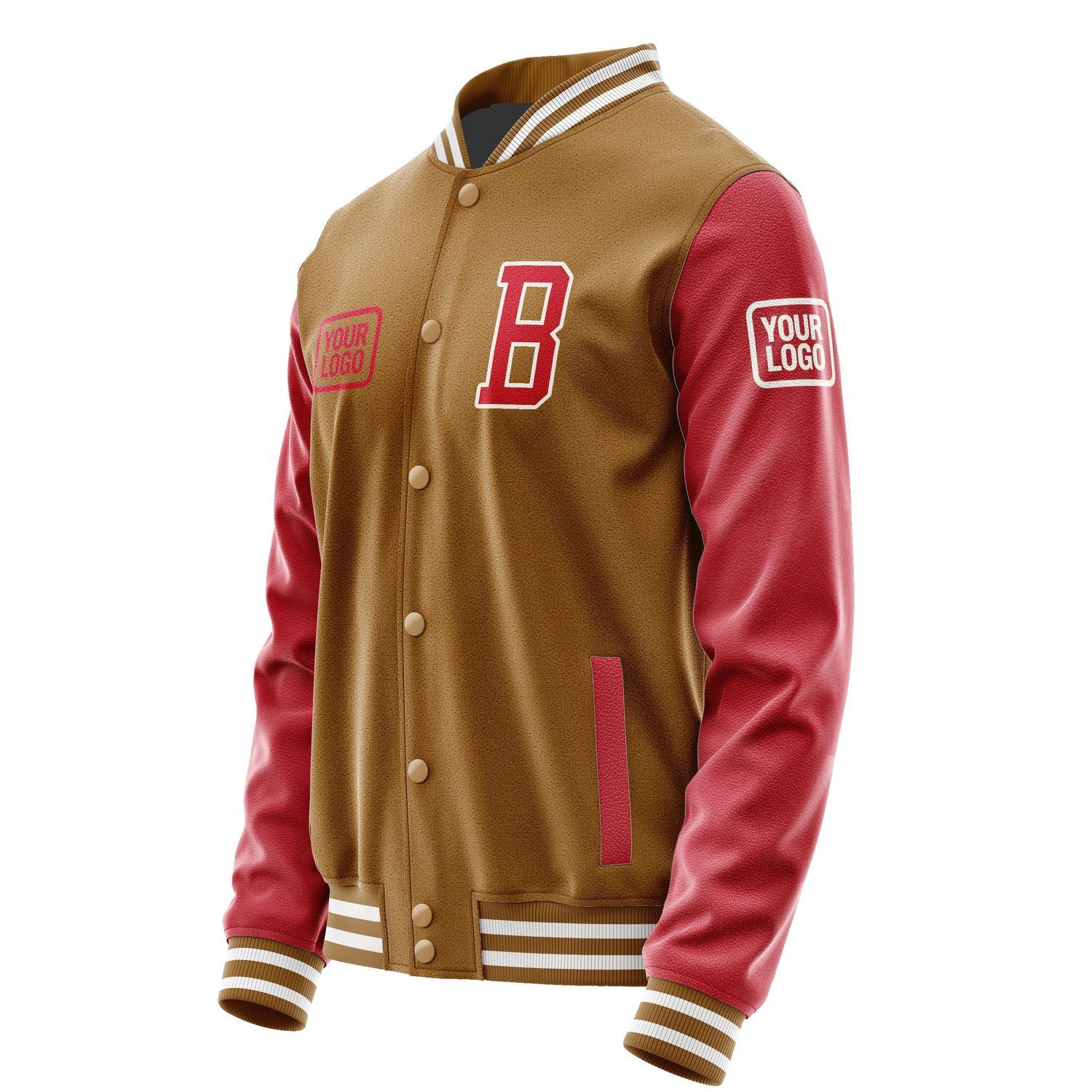 Custom Khaki Red Jacket JA222214221818141418