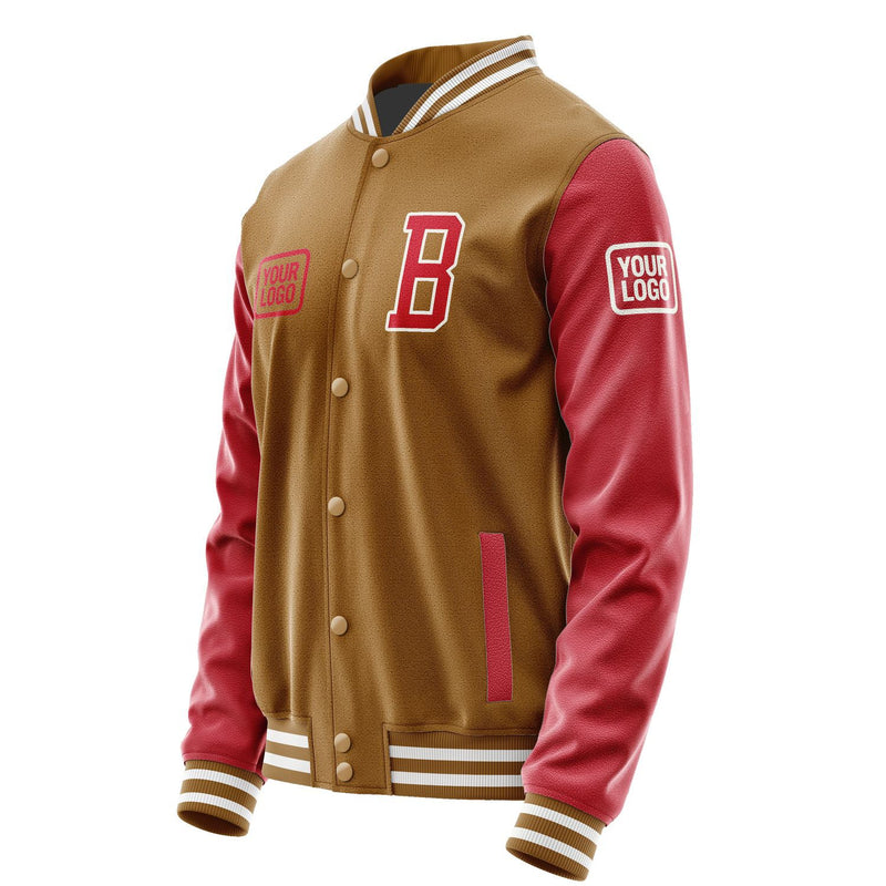 Custom Khaki Red Jacket JA222214221818141418