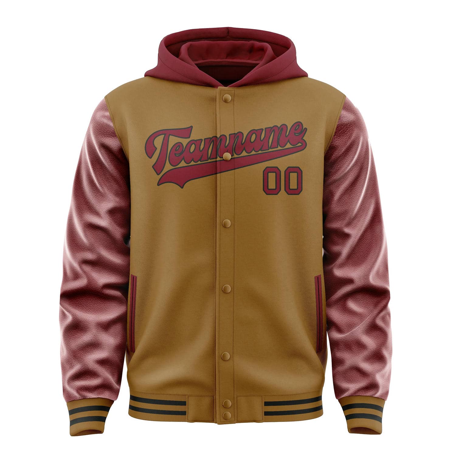 Custom Khaki Crimson Red Jacket