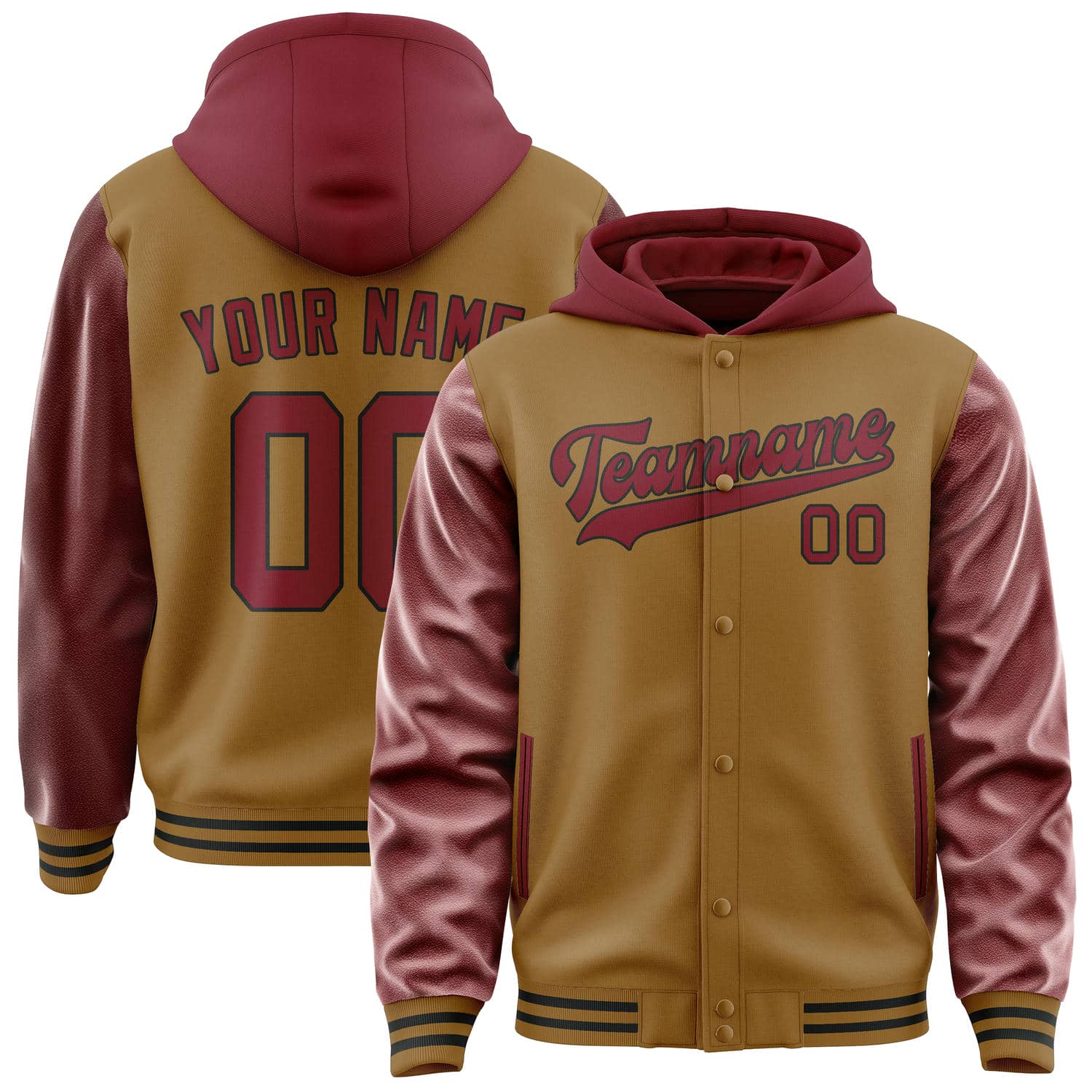 Custom Khaki Crimson Red Jacket