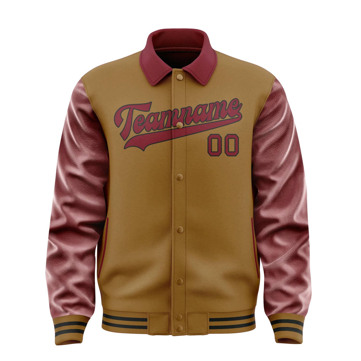 Custom Khaki Crimson Red Jacket