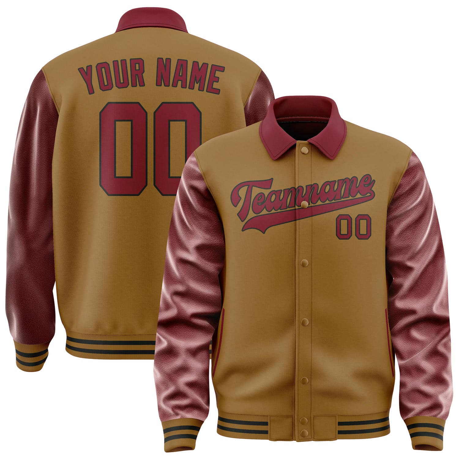 Custom Khaki Crimson Red Jacket