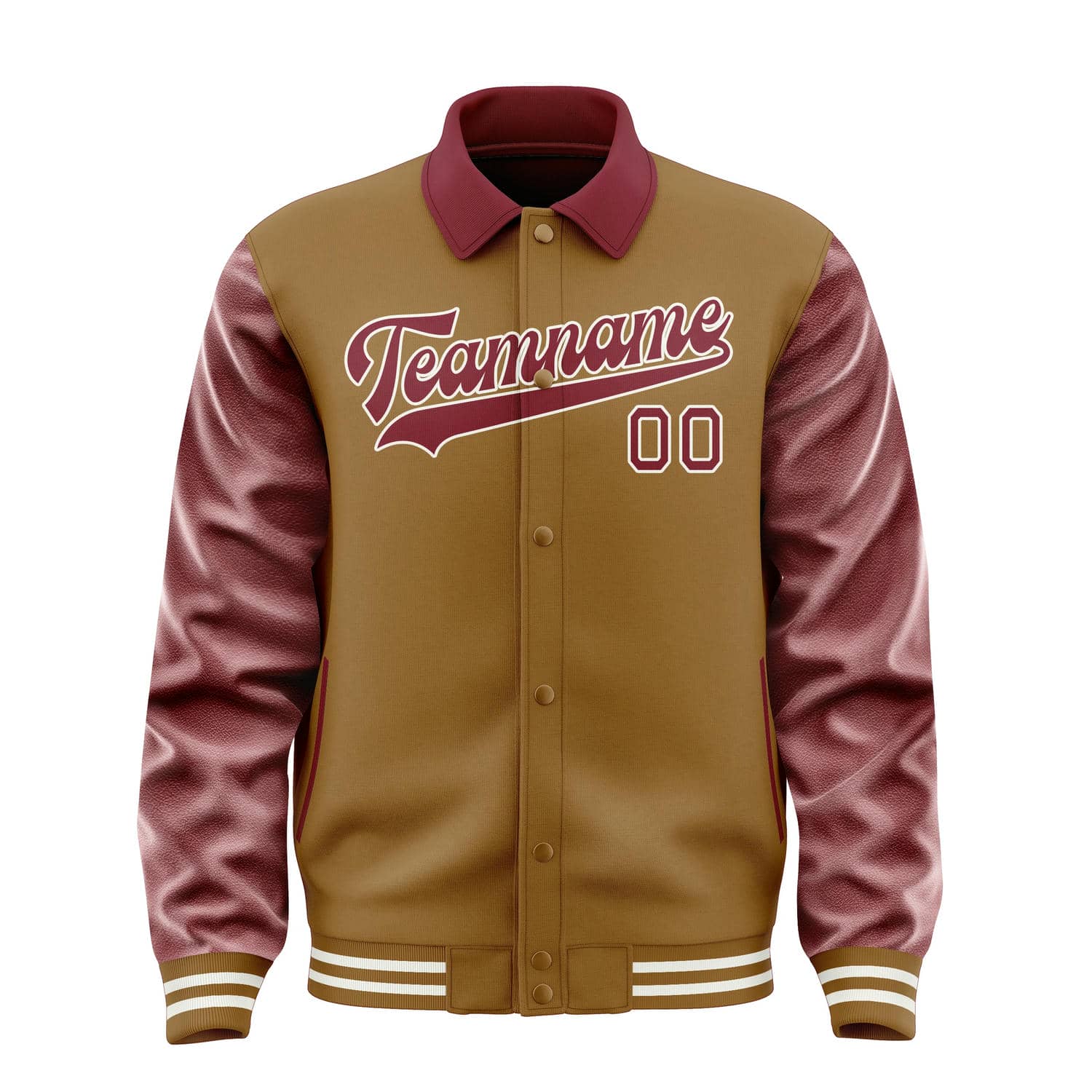 Custom Khaki Crimson Red Jacket