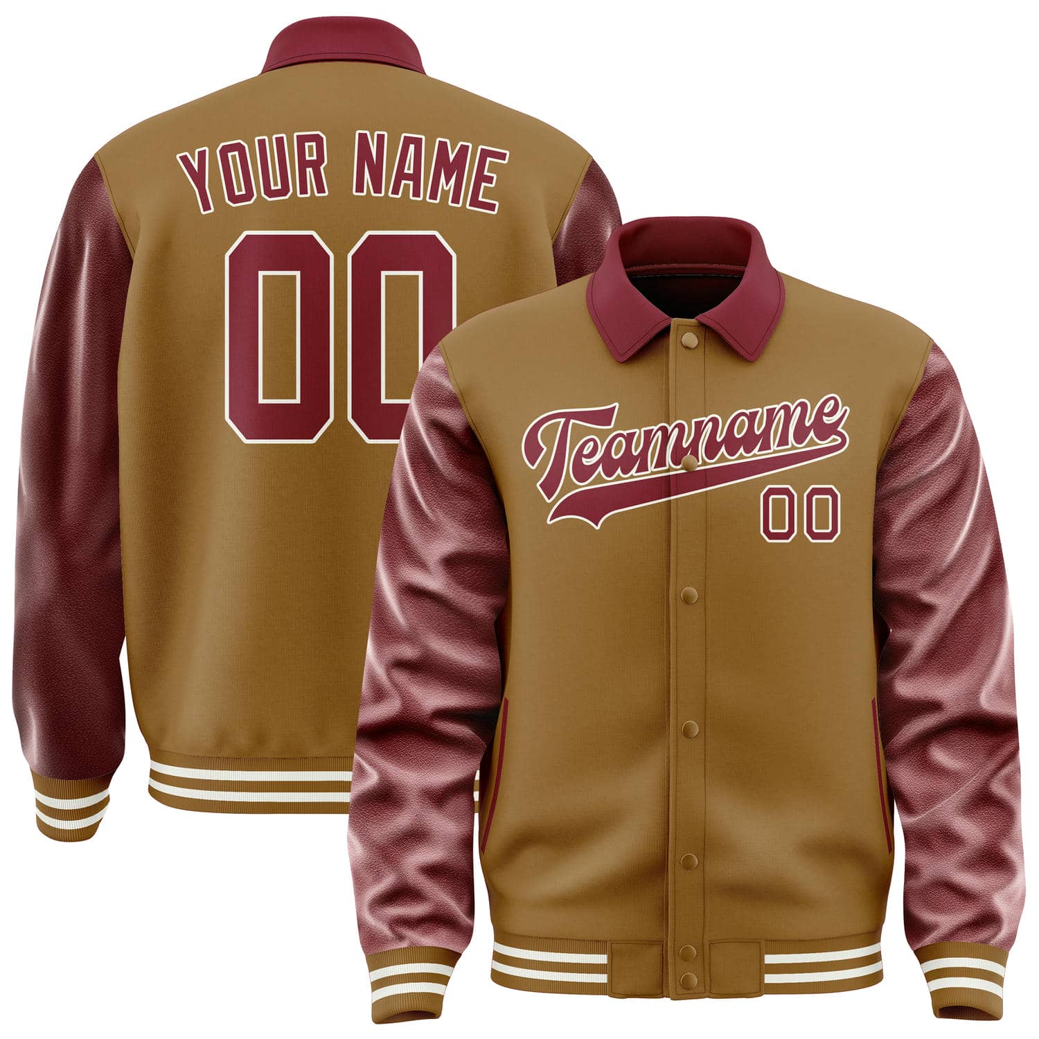 Custom Khaki Crimson Red Jacket