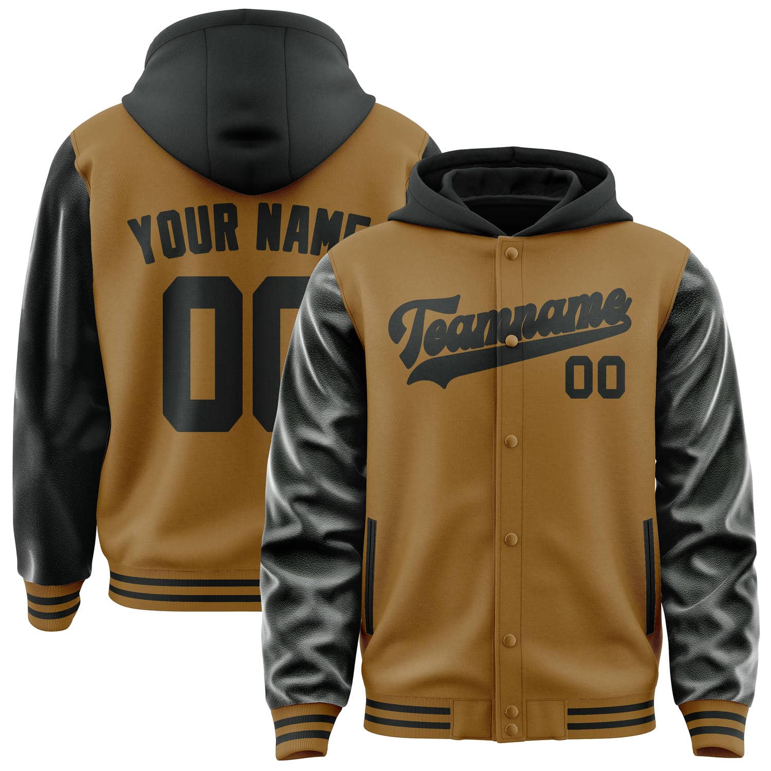 Custom Khaki Black Jacket