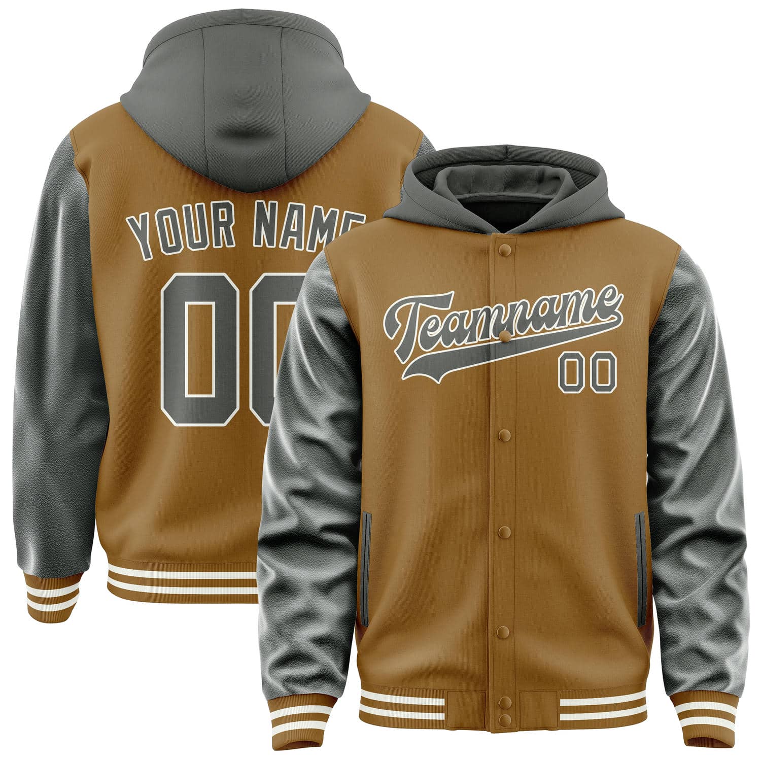 Custom Khaki Dark Grey Jacket