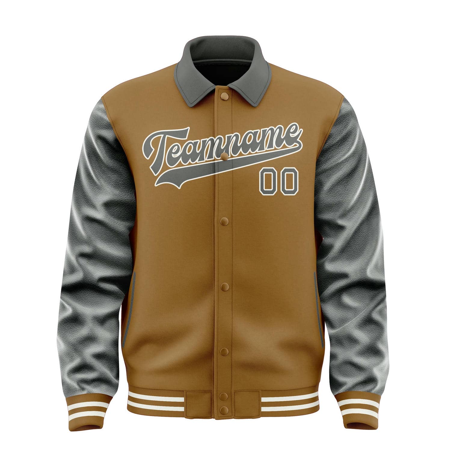 Custom Khaki Dark Grey Jacket