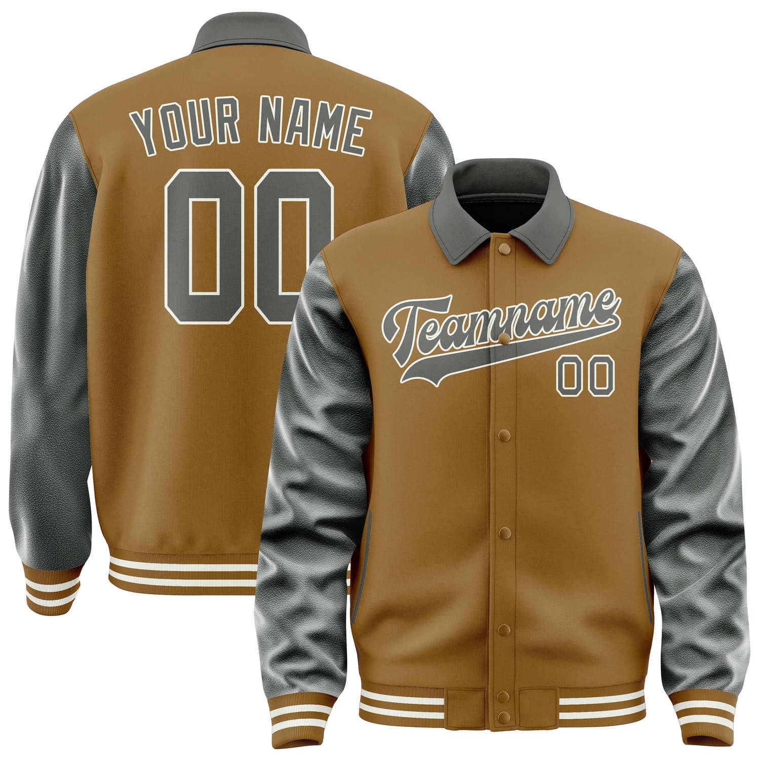 Custom Khaki Dark Grey Jacket