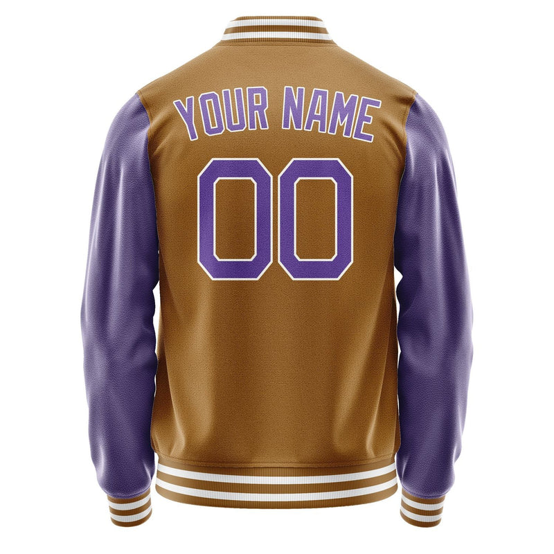 Custom Khaki Light Purple Jacket JA2222232218B21823