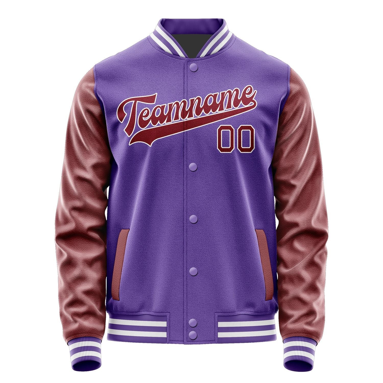 Custom Light Purple Crimson Red Jacket JA2323152318B31815