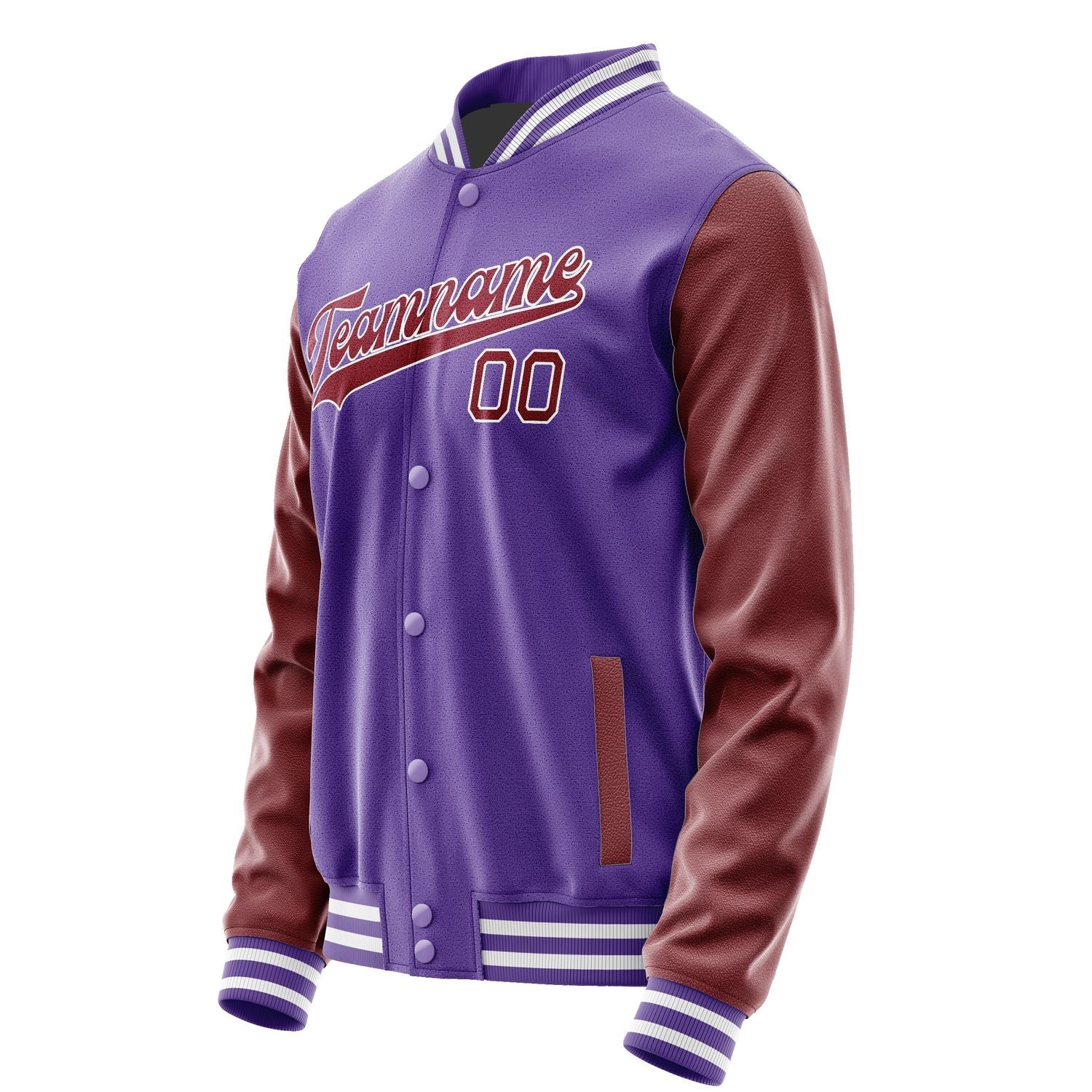 Custom Light Purple Crimson Red Jacket JA2323152318B31815