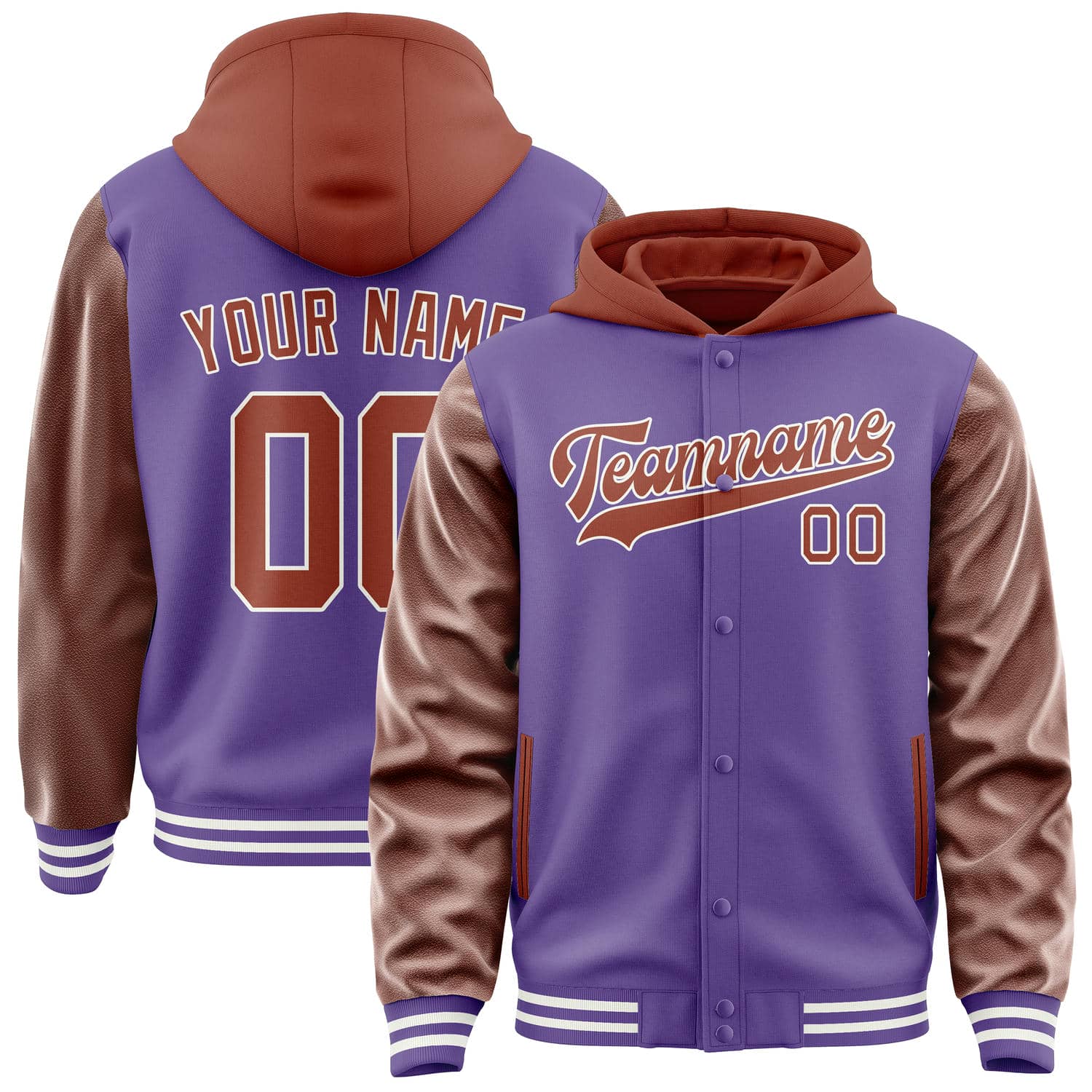 Custom Light Purple Coral Red Jacket