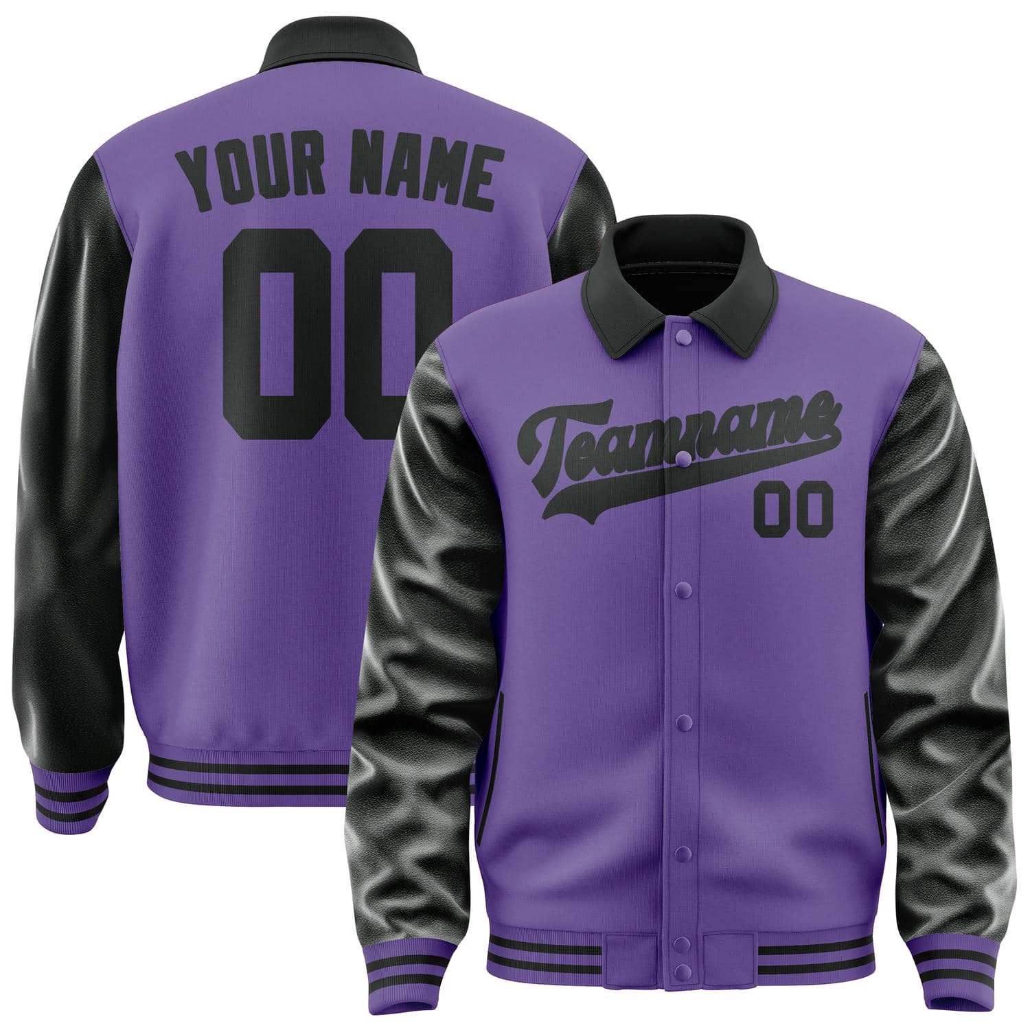 Custom Light Purple Black Jacket