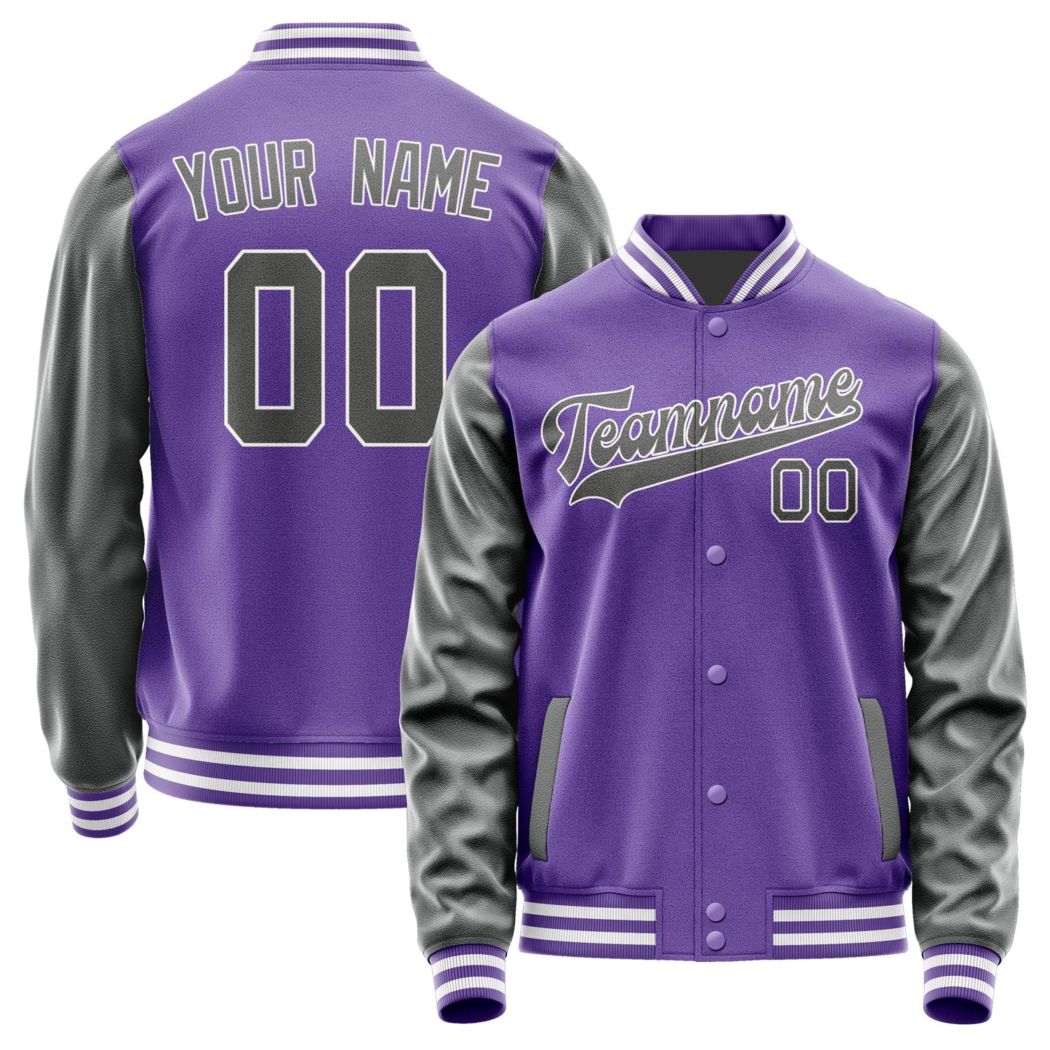 Custom Light Purple Dark Grey Jacket JA2323202318B31820