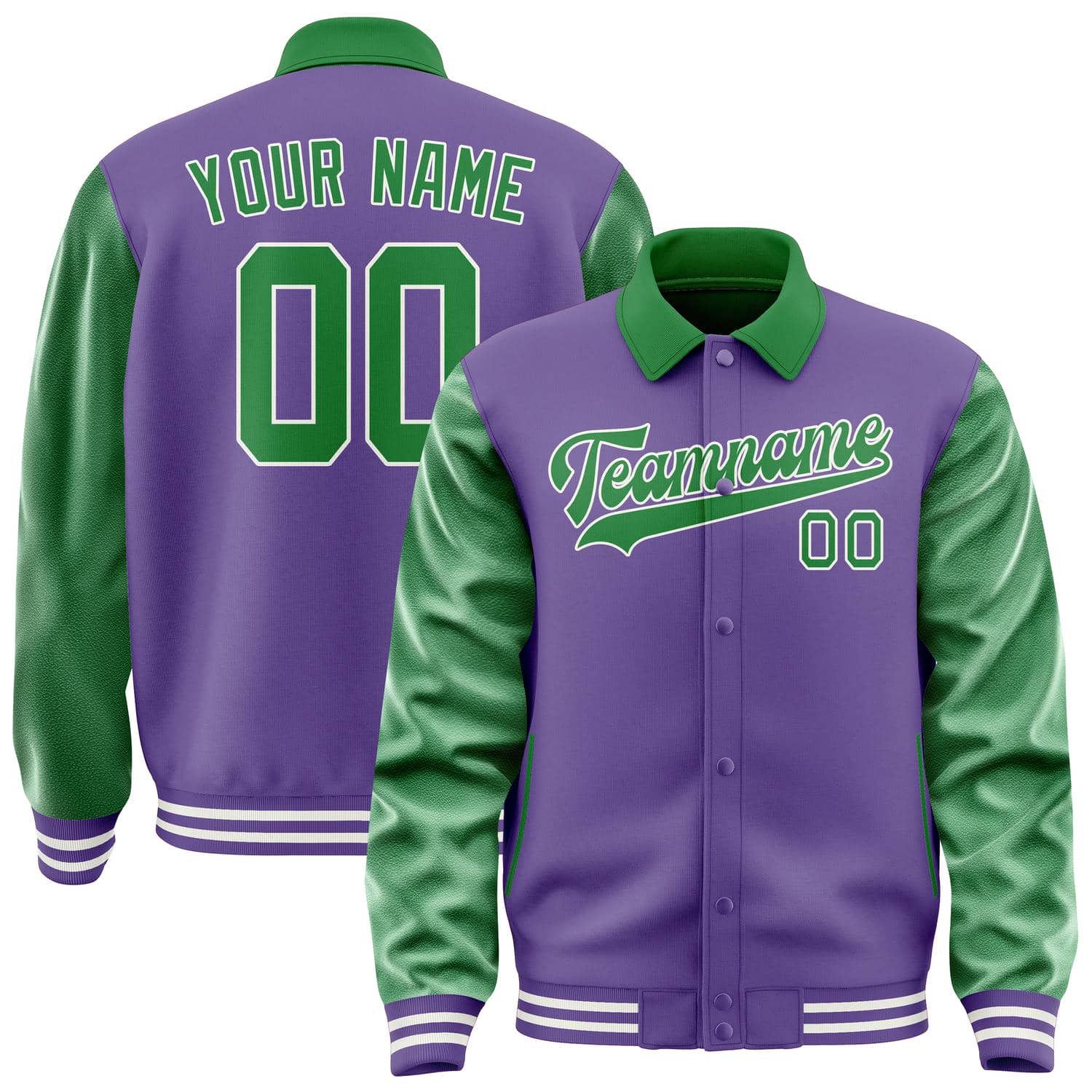 Custom Light Purple Emerald Green Jacket