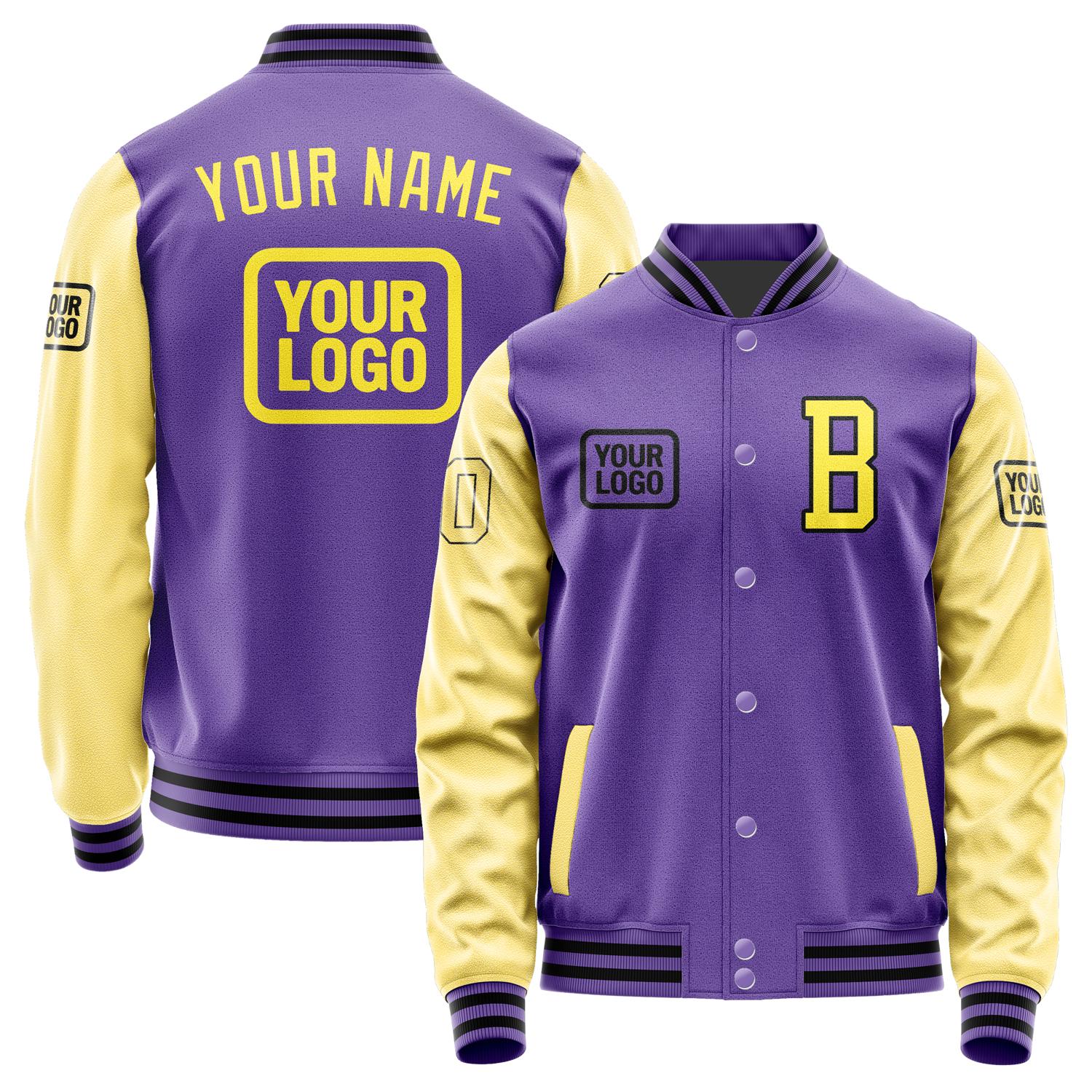Custom Light Purple Light Yellow Jacket JA232326231717262617