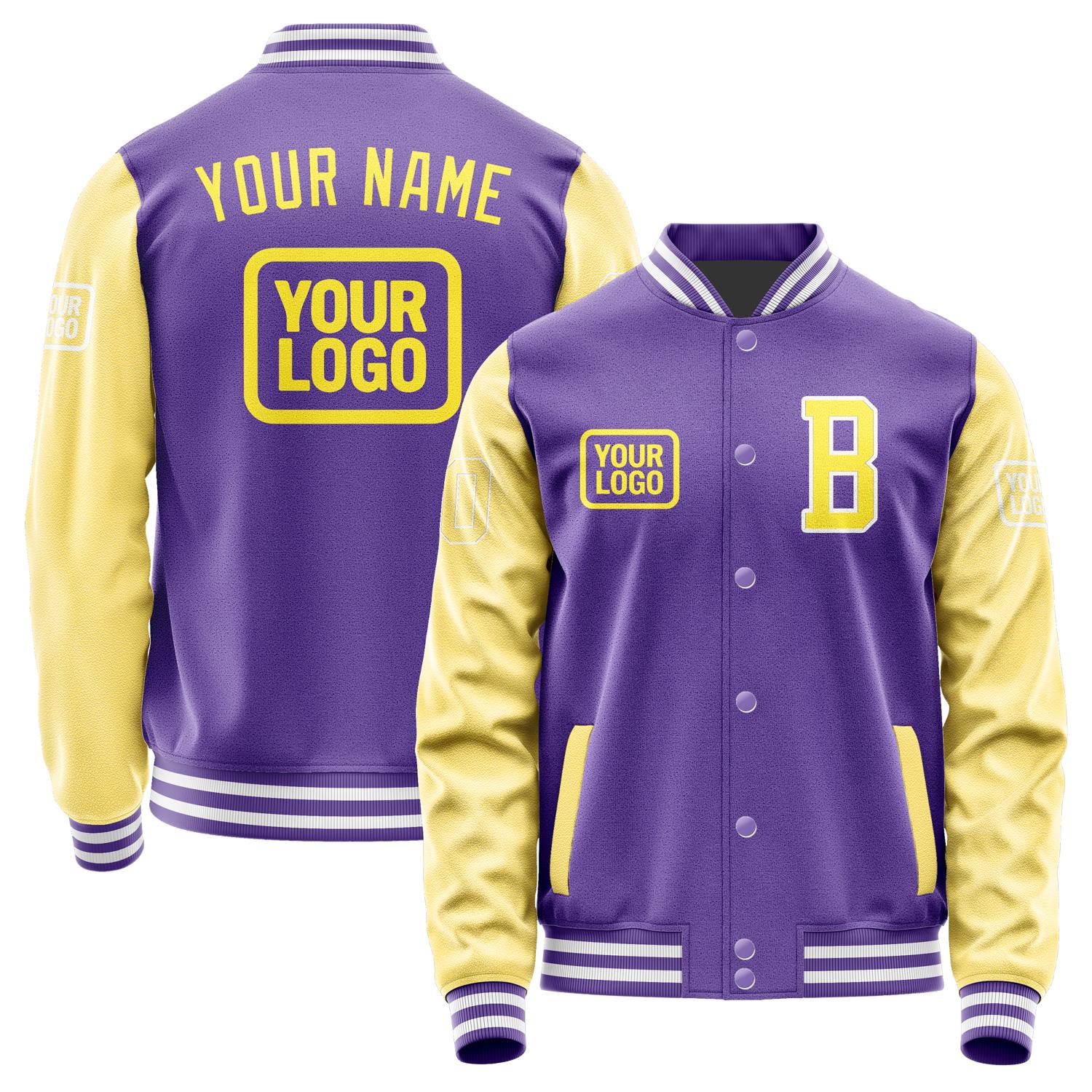 Custom Light Purple Light Yellow Jacket JA232326231818262618