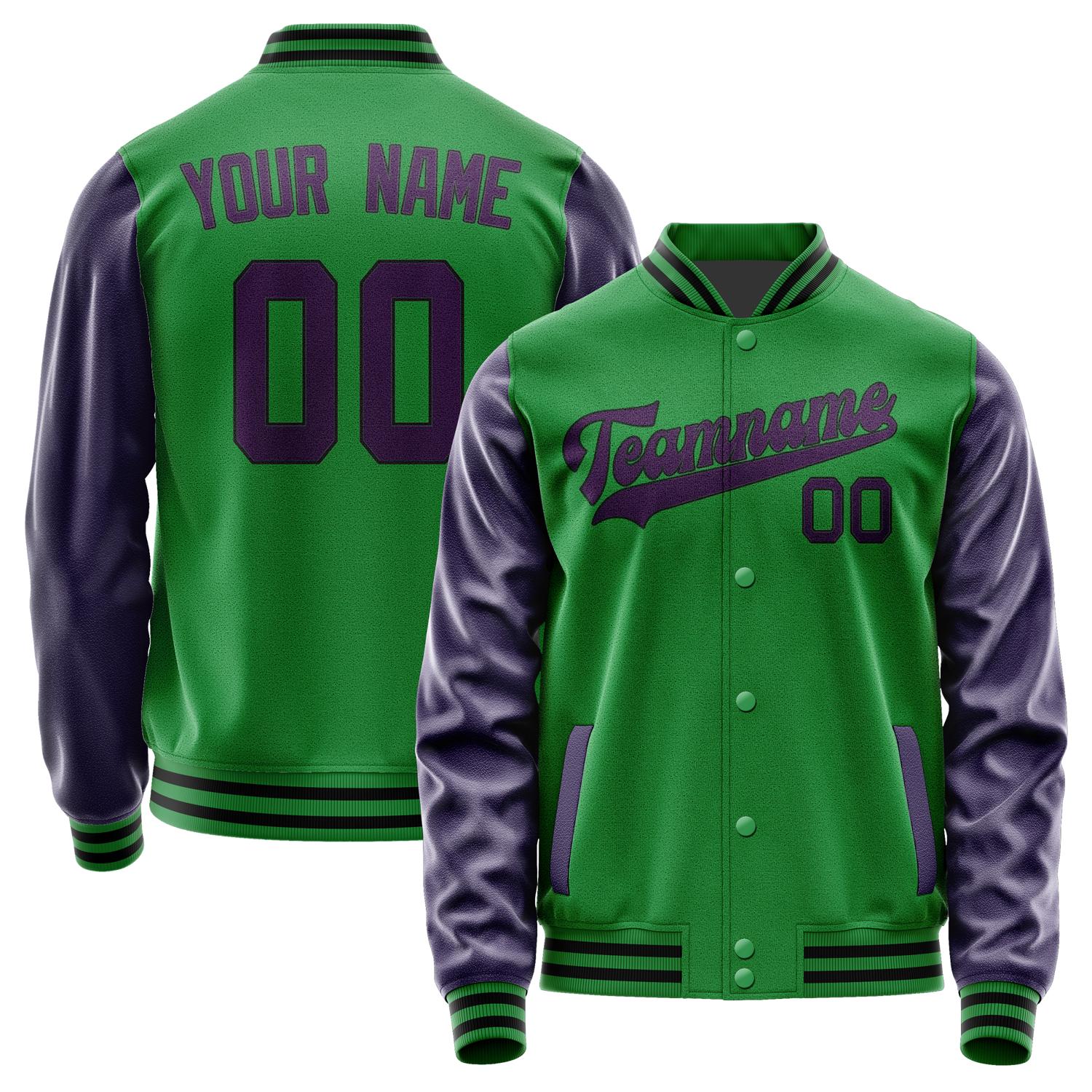 Custom Emerald Green Purple Jacket JA2424072417B31707