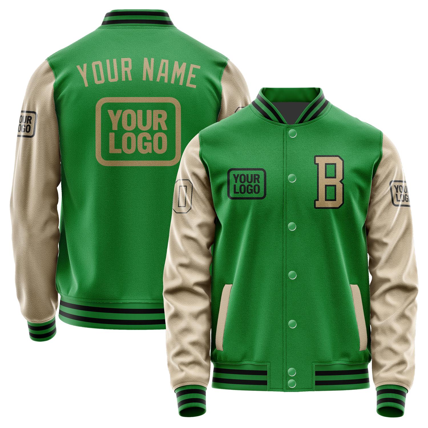 Custom Emerald Green Light Khaki Jacket JA242425241717252517