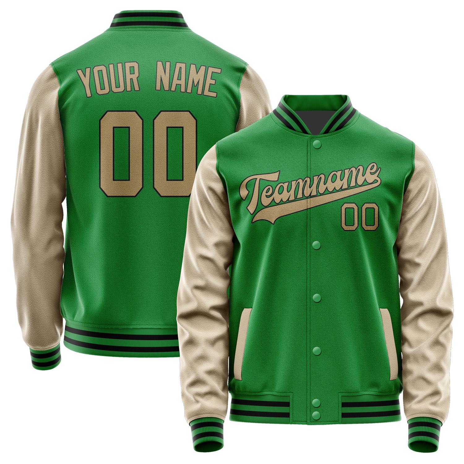 Custom Emerald Green Light Khaki Jacket JA2424252417B31725