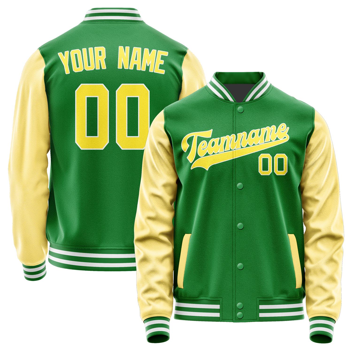Custom Emerald Green Light Yellow Jacket JA2424262418B31826