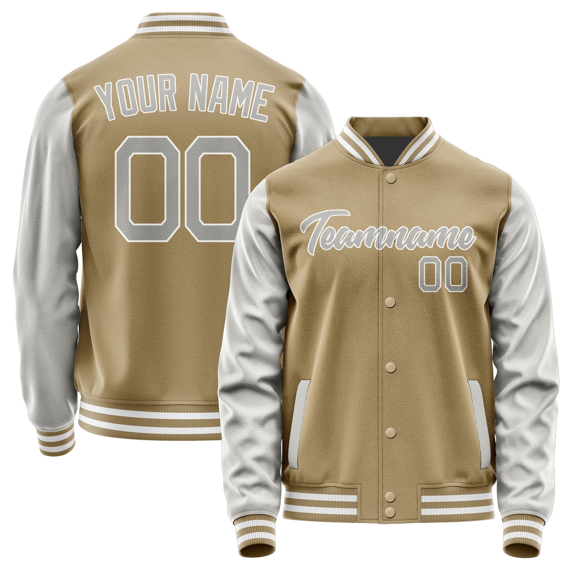 Custom Light Khaki Gray Jacket JA2525042518B21804