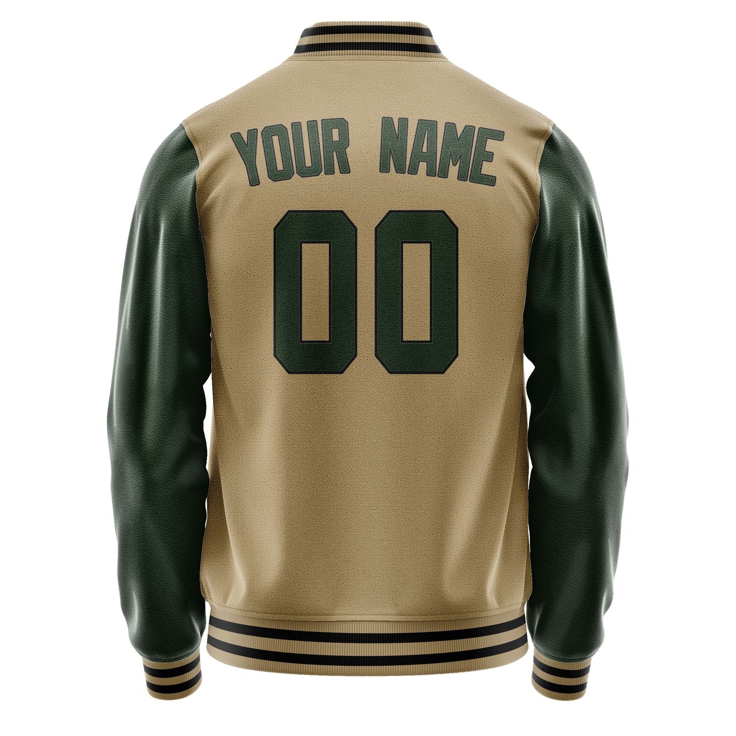 Custom Light Khaki Dark Green Jacket JA2525062517B31706