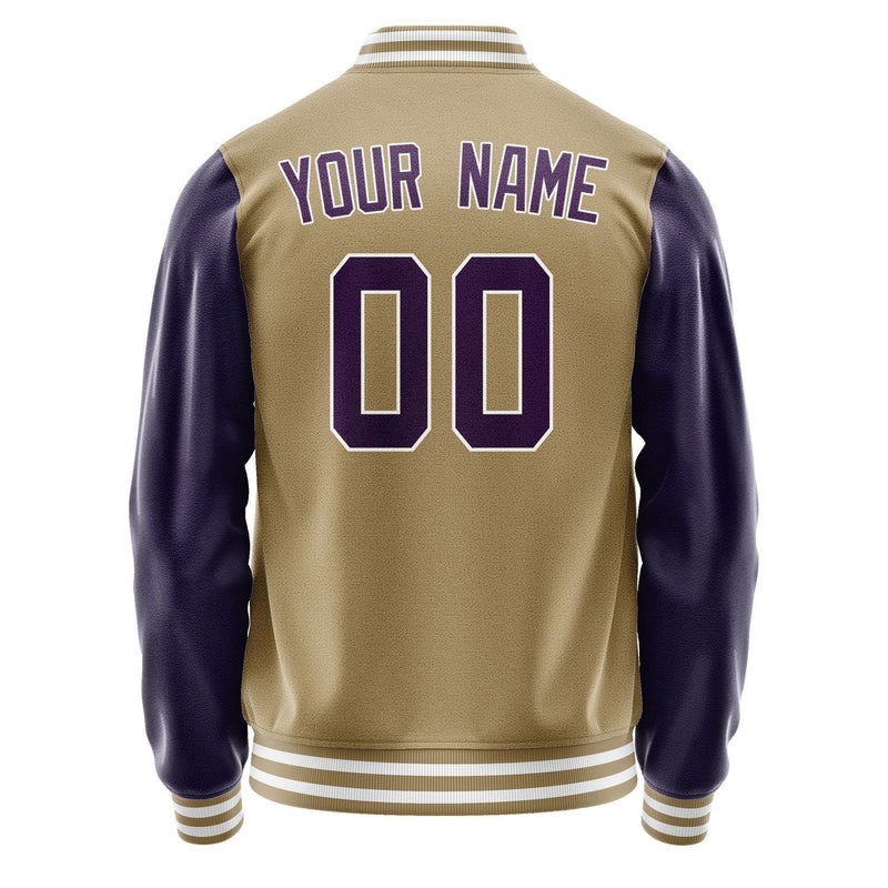 Custom Light Khaki Purple Jacket JA2525072518B31807