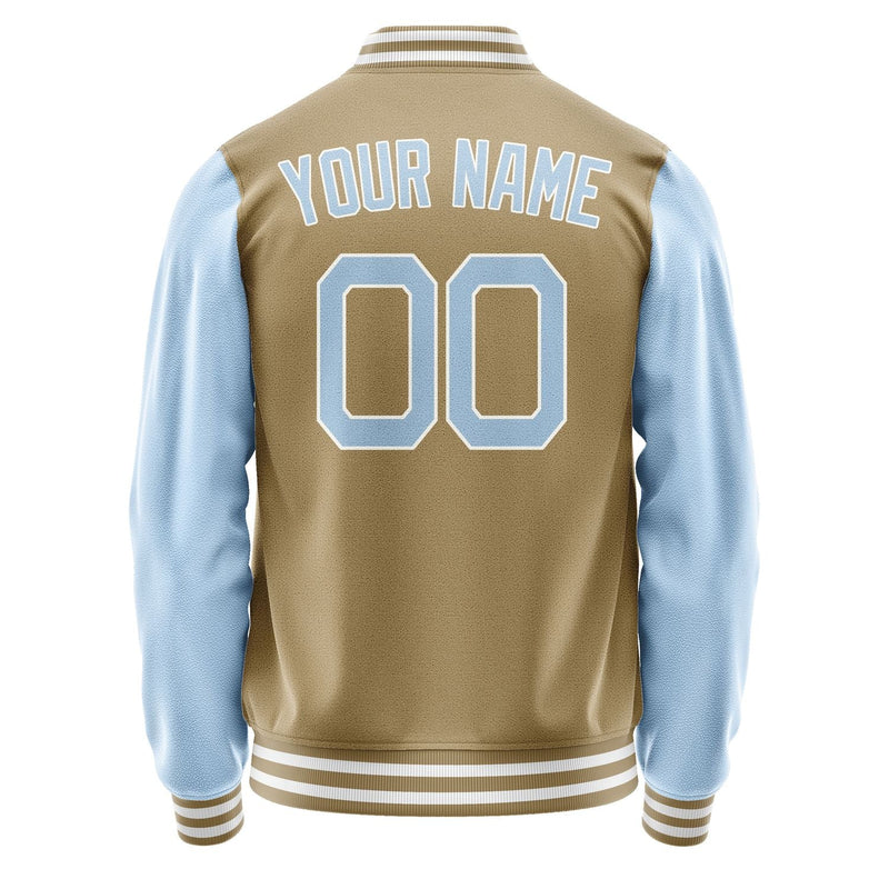 Custom Light Khaki Light Blue Jacket JA2525082518B21808