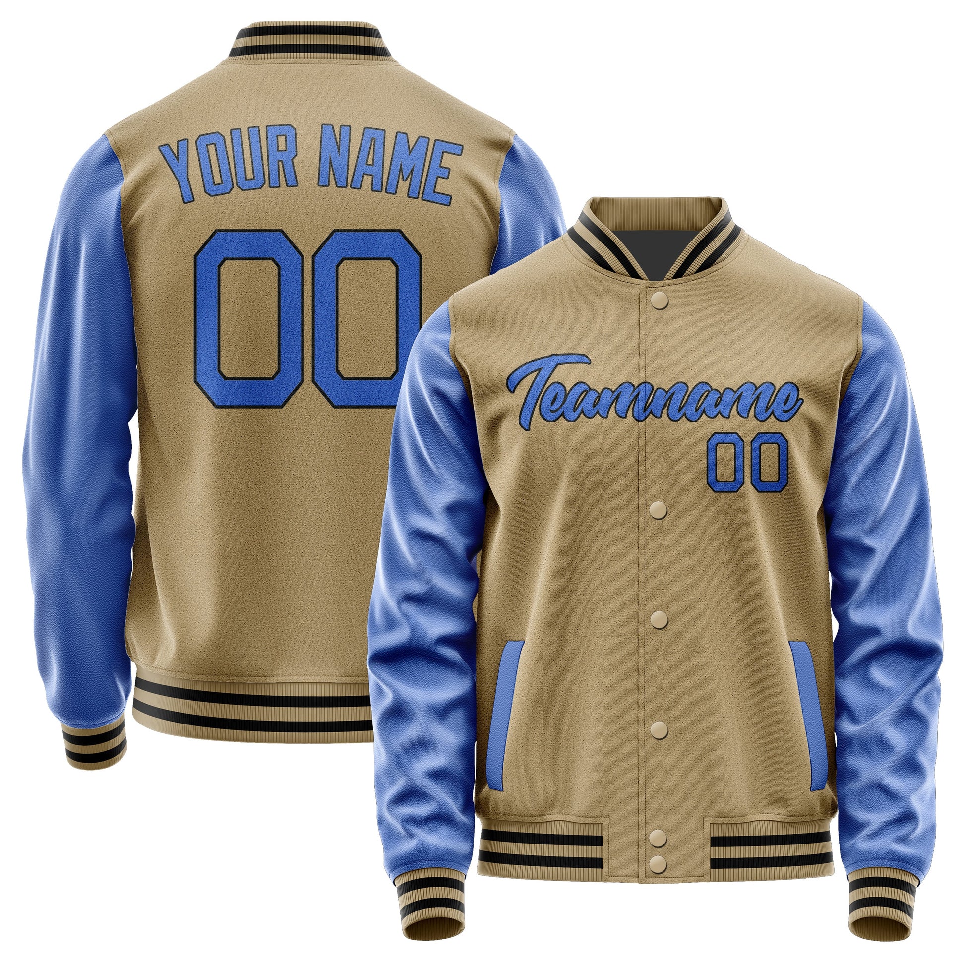 Custom Light Khaki Sky Blue Jacket JA2525092517B21709