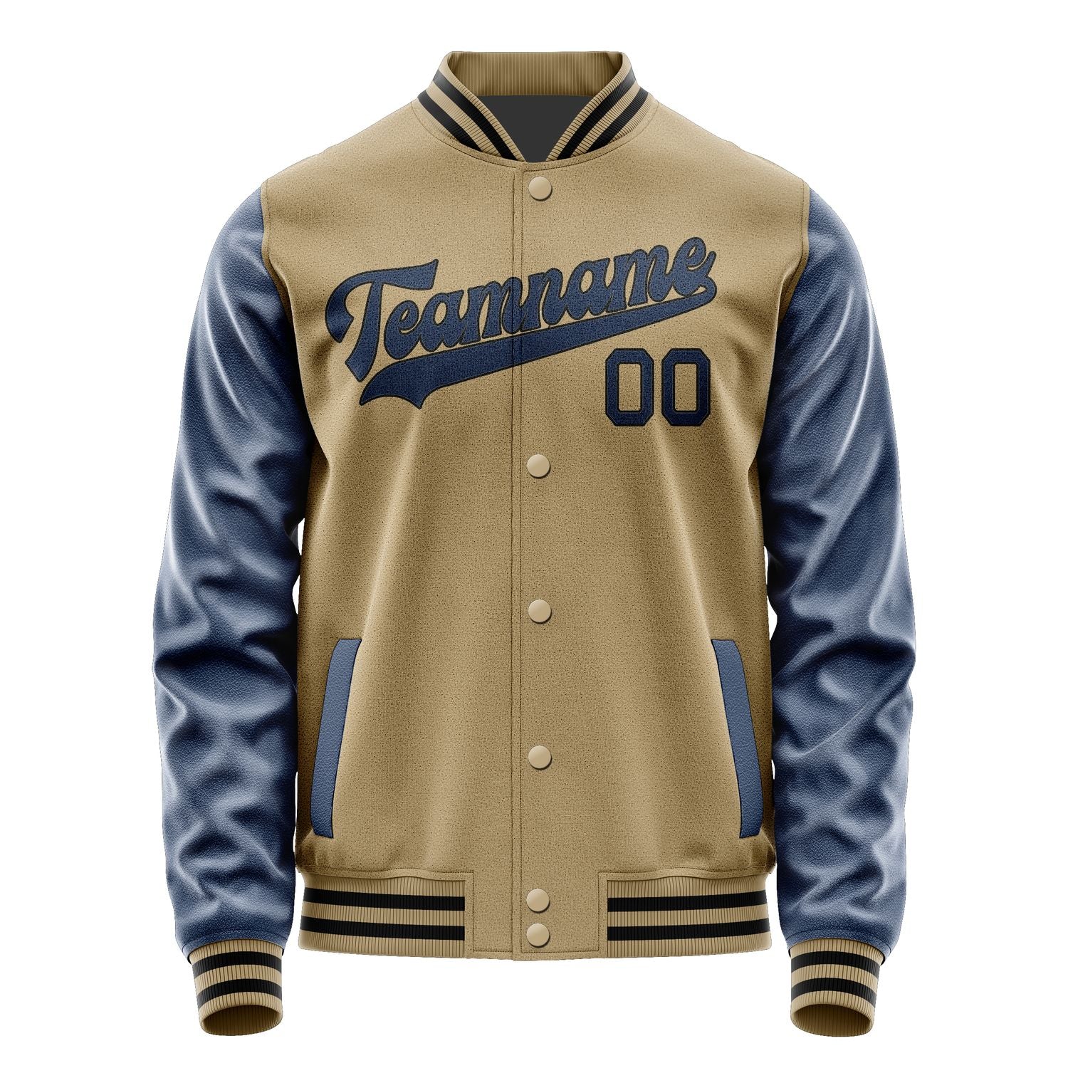 Custom Light Khaki Blue Jacket JA2525102517B31710