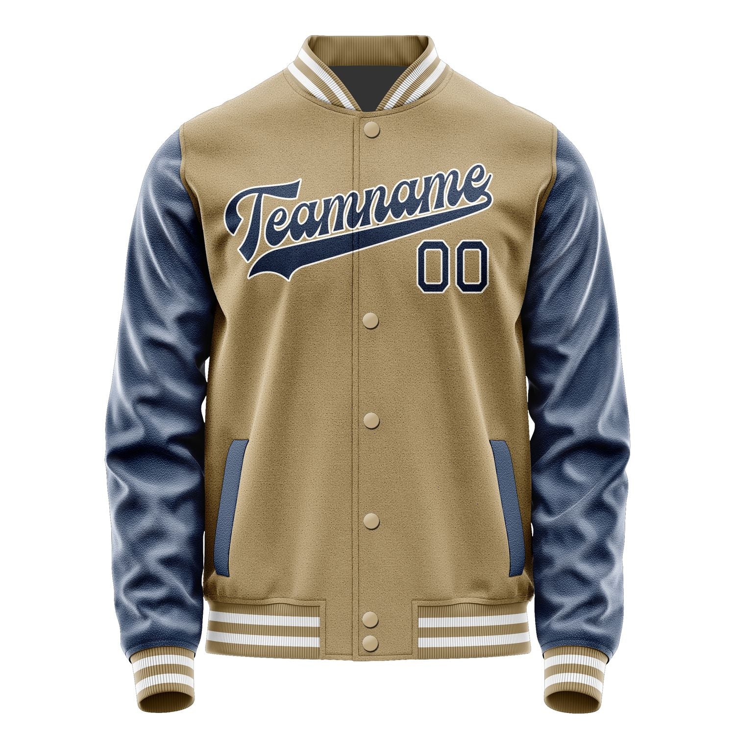 Custom Light Khaki Blue Jacket JA2525102518B31810