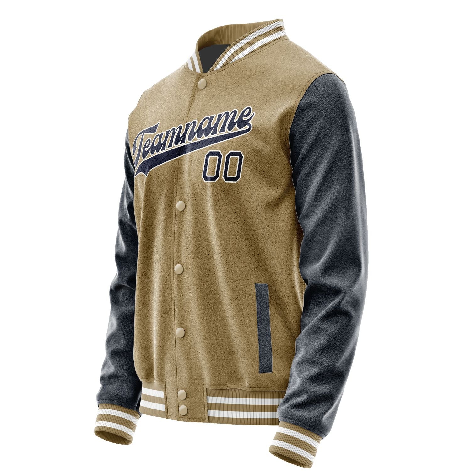 Custom Light Khaki Navy Jacket JA2525112518B31811