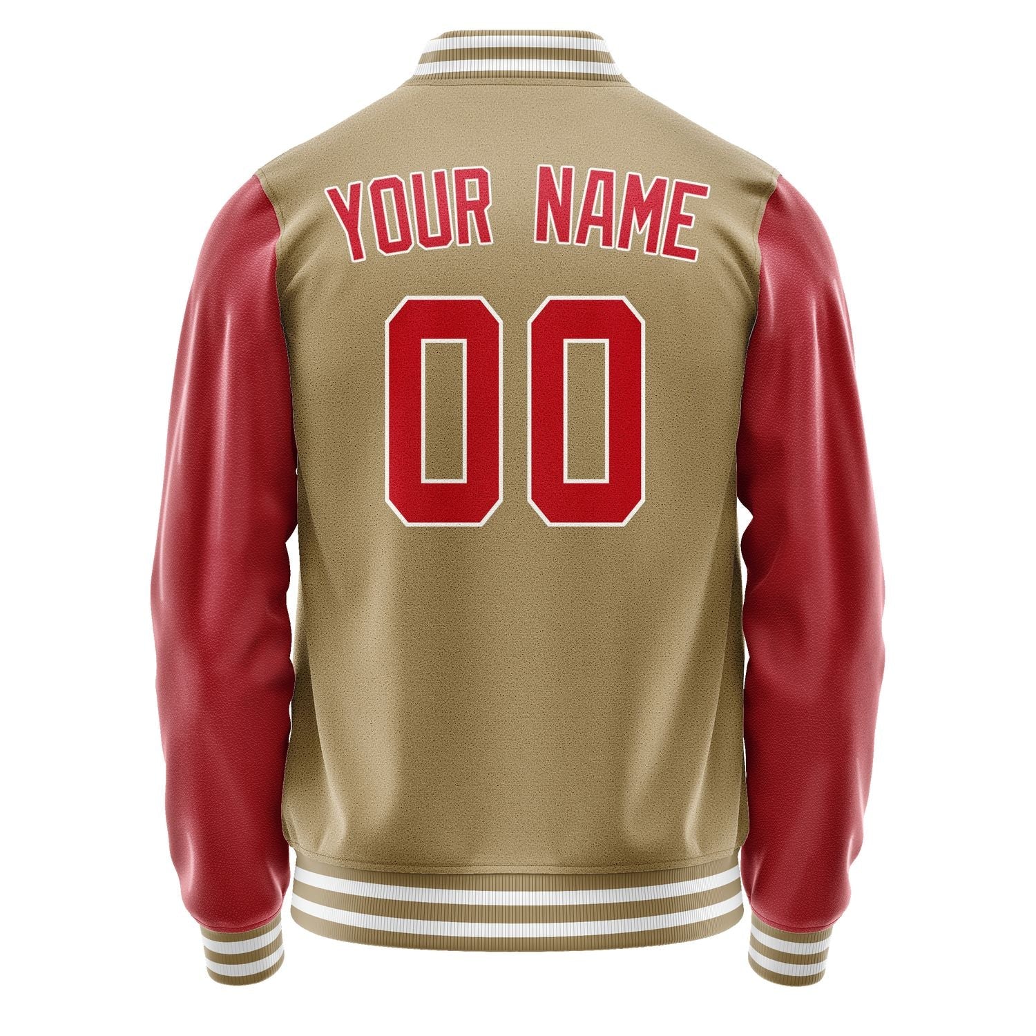Custom Light Khaki Red Jacket JA2525142518B31814