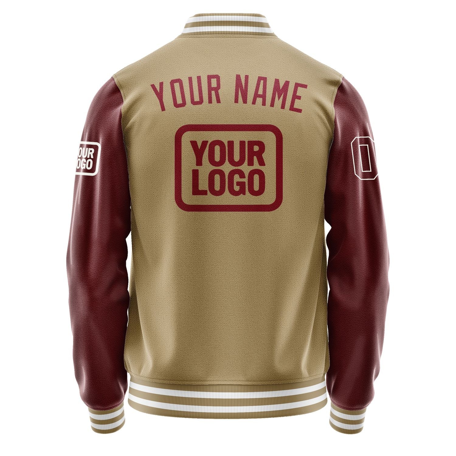Custom Light Khaki Crimson Red Jacket JA252515251818151518