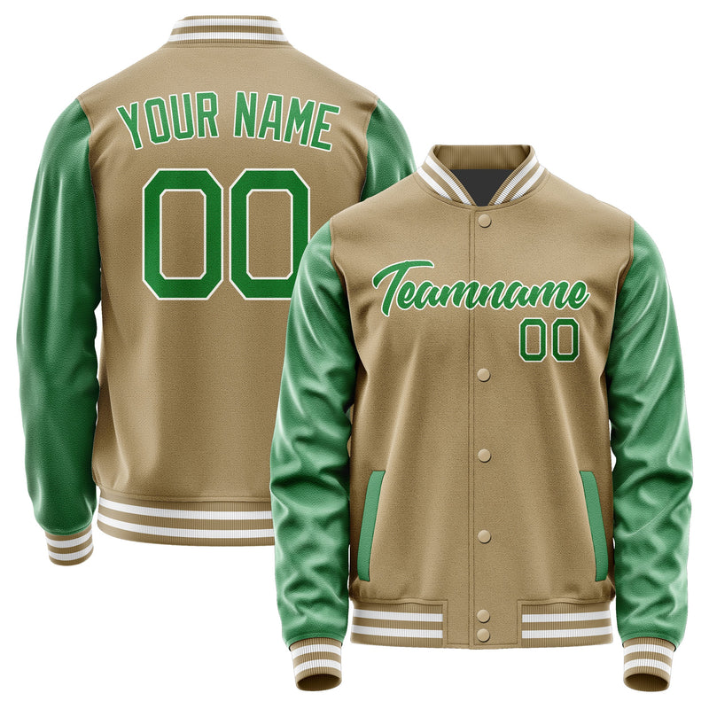 Custom Light Khaki Emerald Green Jacket JA2525242518B21824