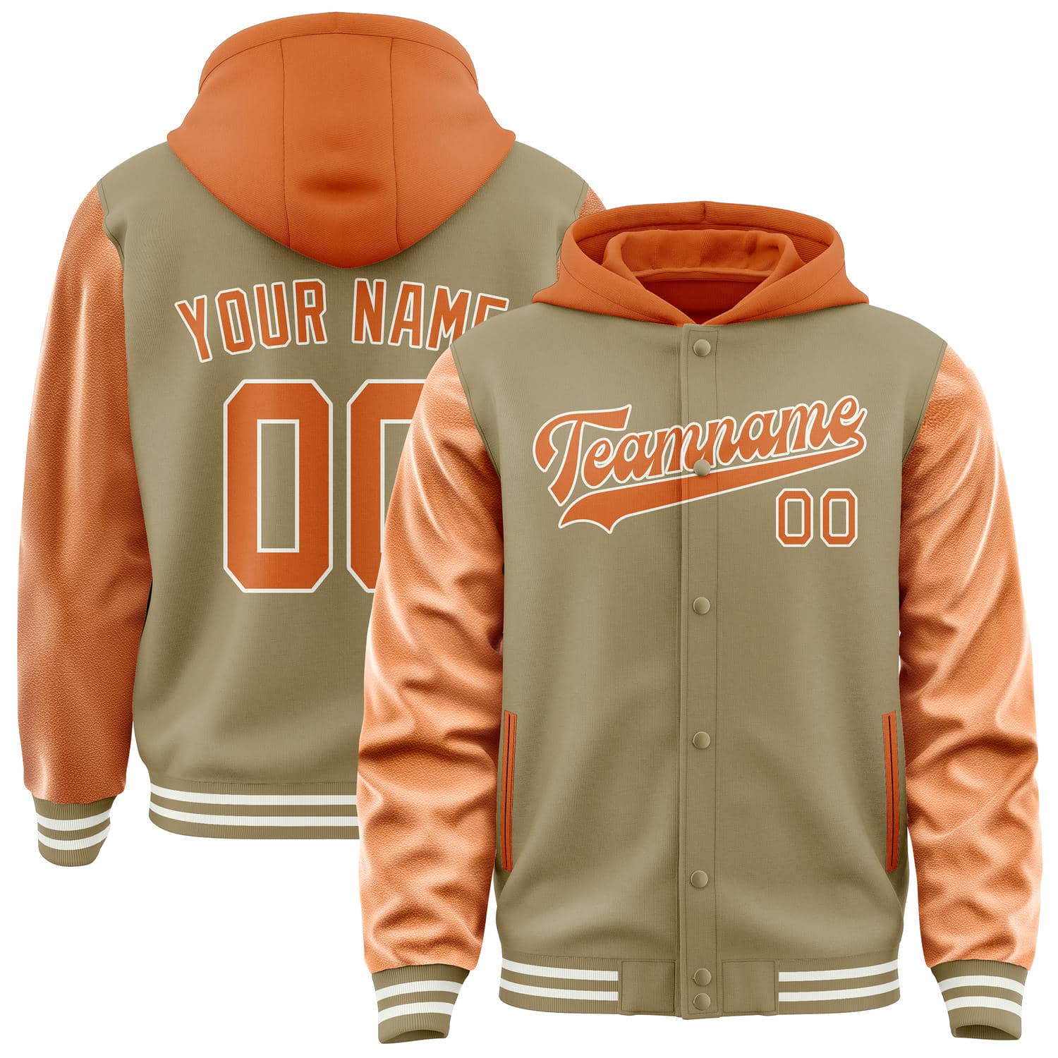 Custom Light Khaki Orange Jacket