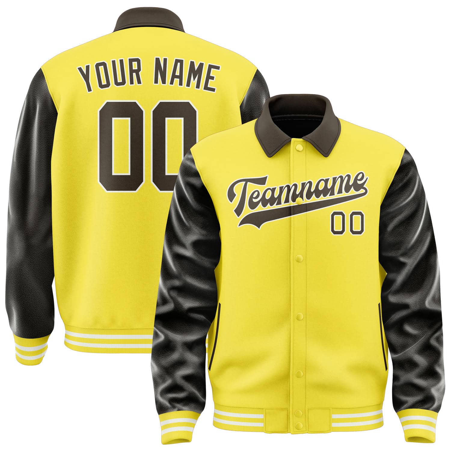 Custom Light Yellow Brown Jacket