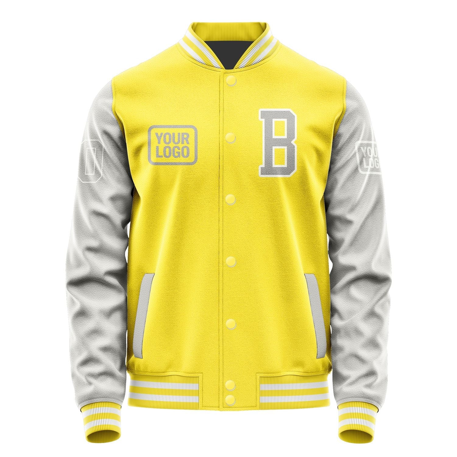 Custom Light Yellow Gray Jacket JA262604261818040418
