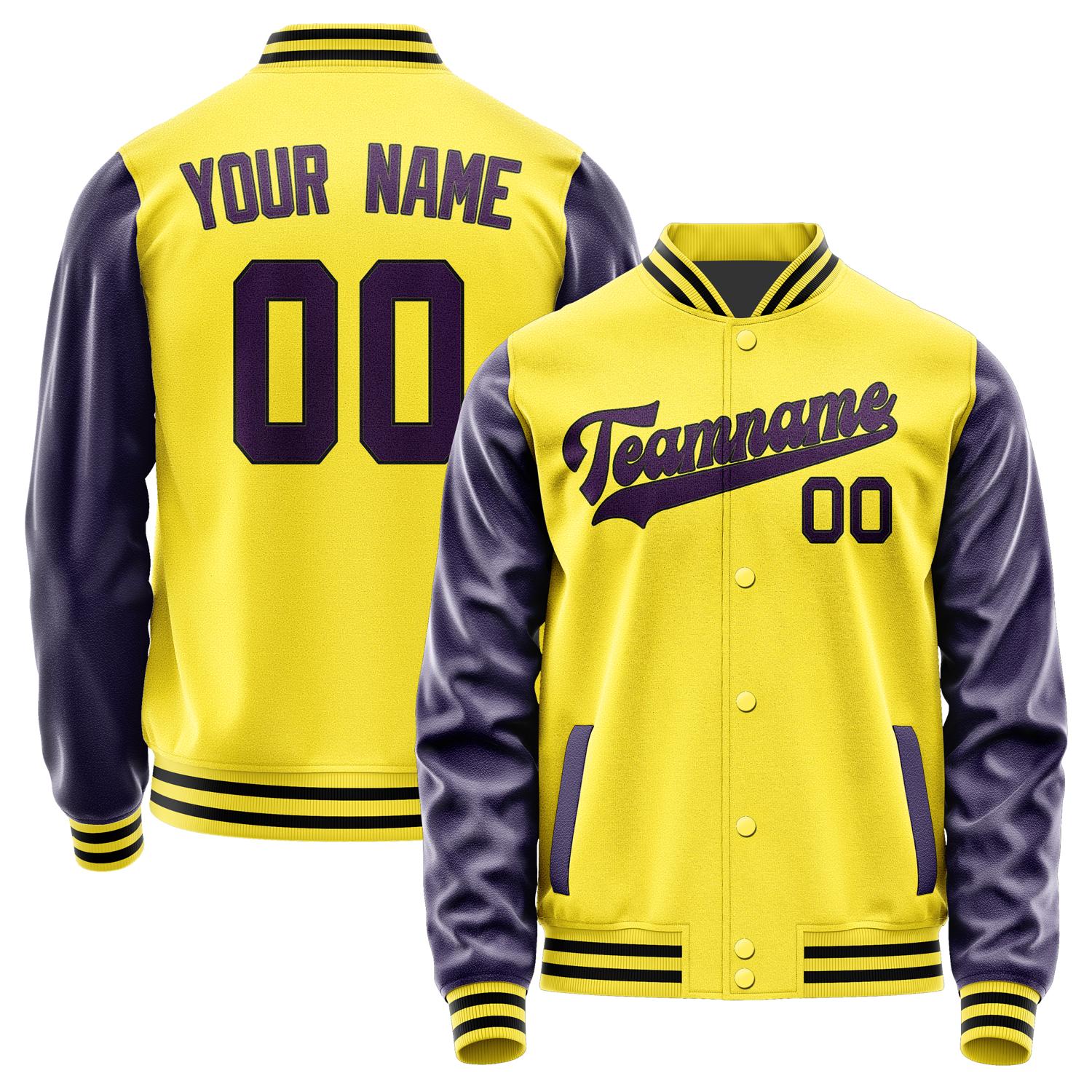 Custom Light Yellow Purple Jacket JA2626072617B31707