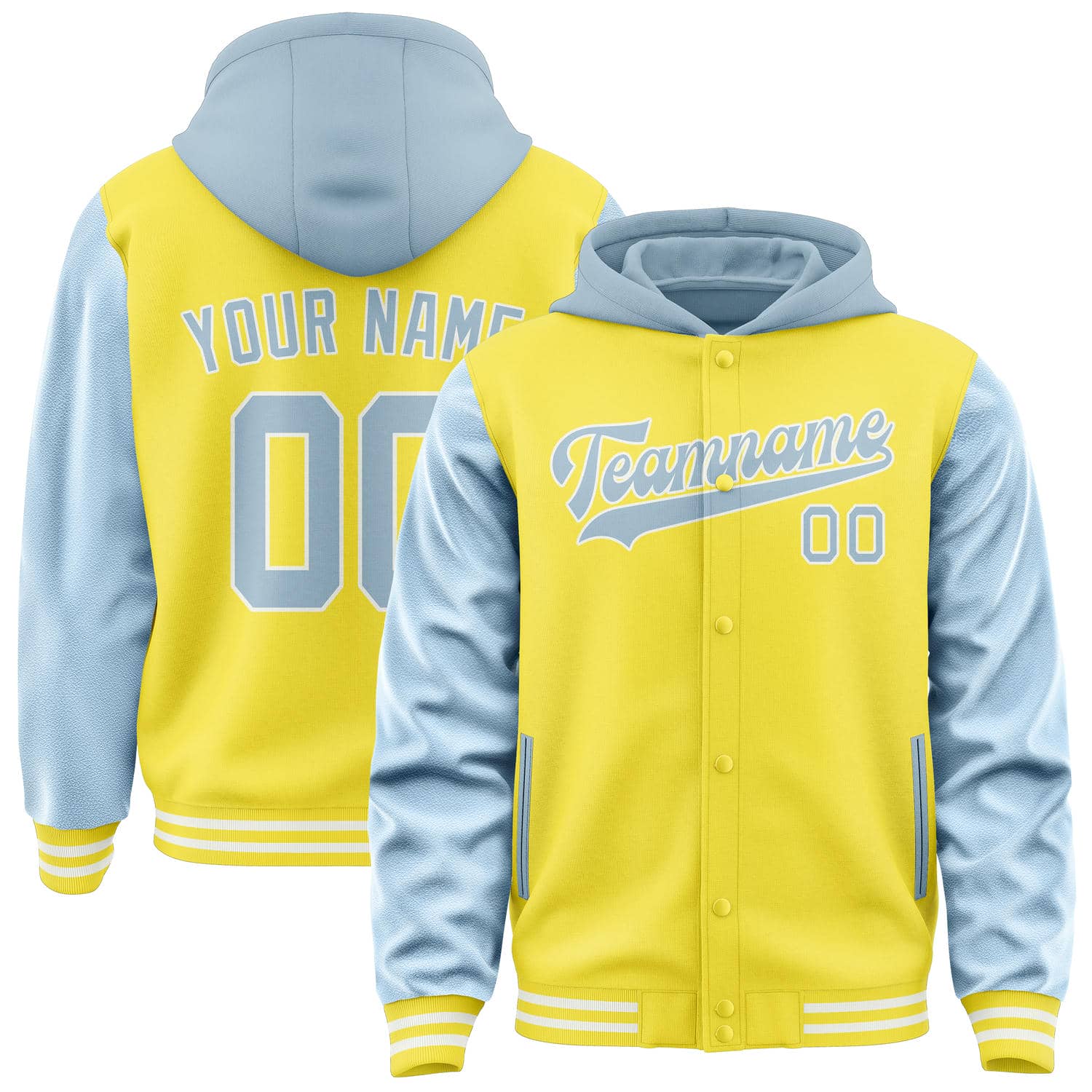 Custom Light Yellow Light Blue Jacket